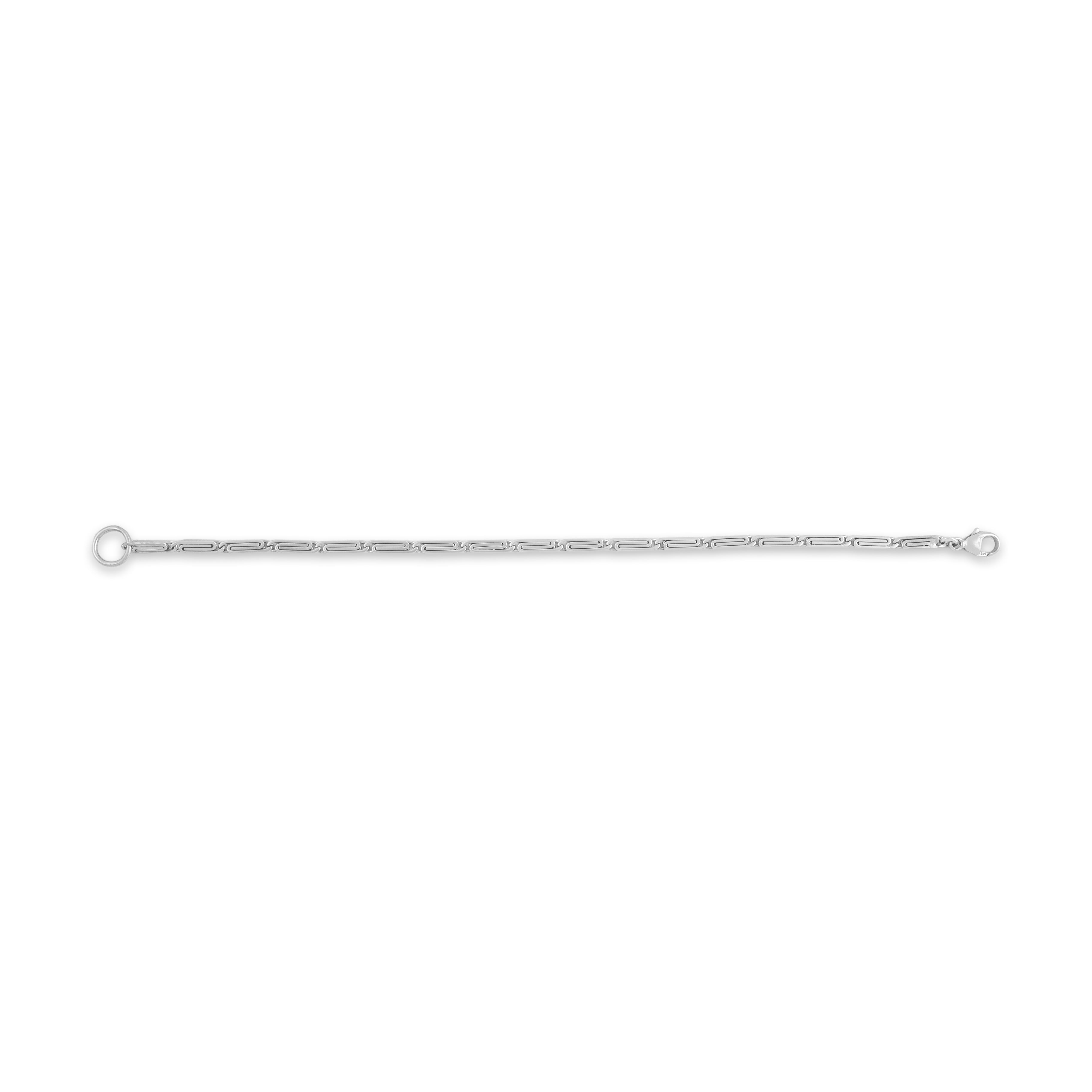 Antique Art Deco 14k White Gold Interlocking Snail Link Bracelet - Overall view