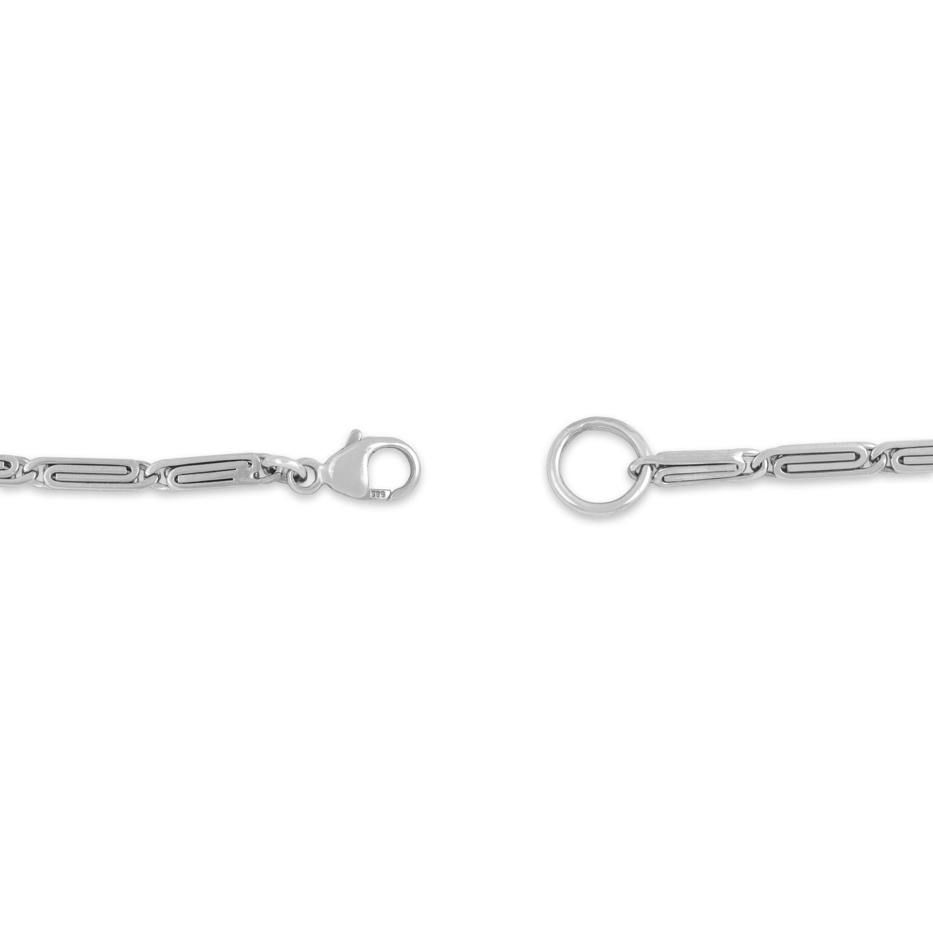 Antique Art Deco 14k White Gold Interlocking Snail Link Bracelet - clasp view