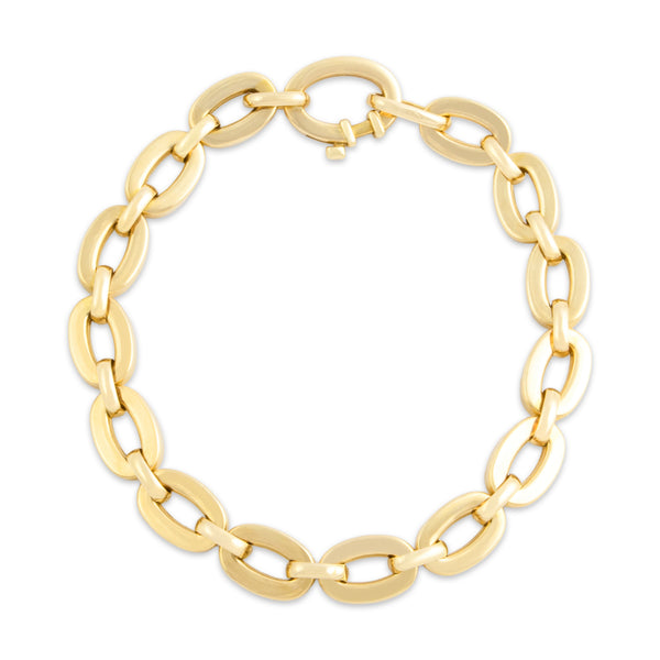 Vintage Italian 14k Yellow Gold Chunky Cable Chain Bracelet 7.5