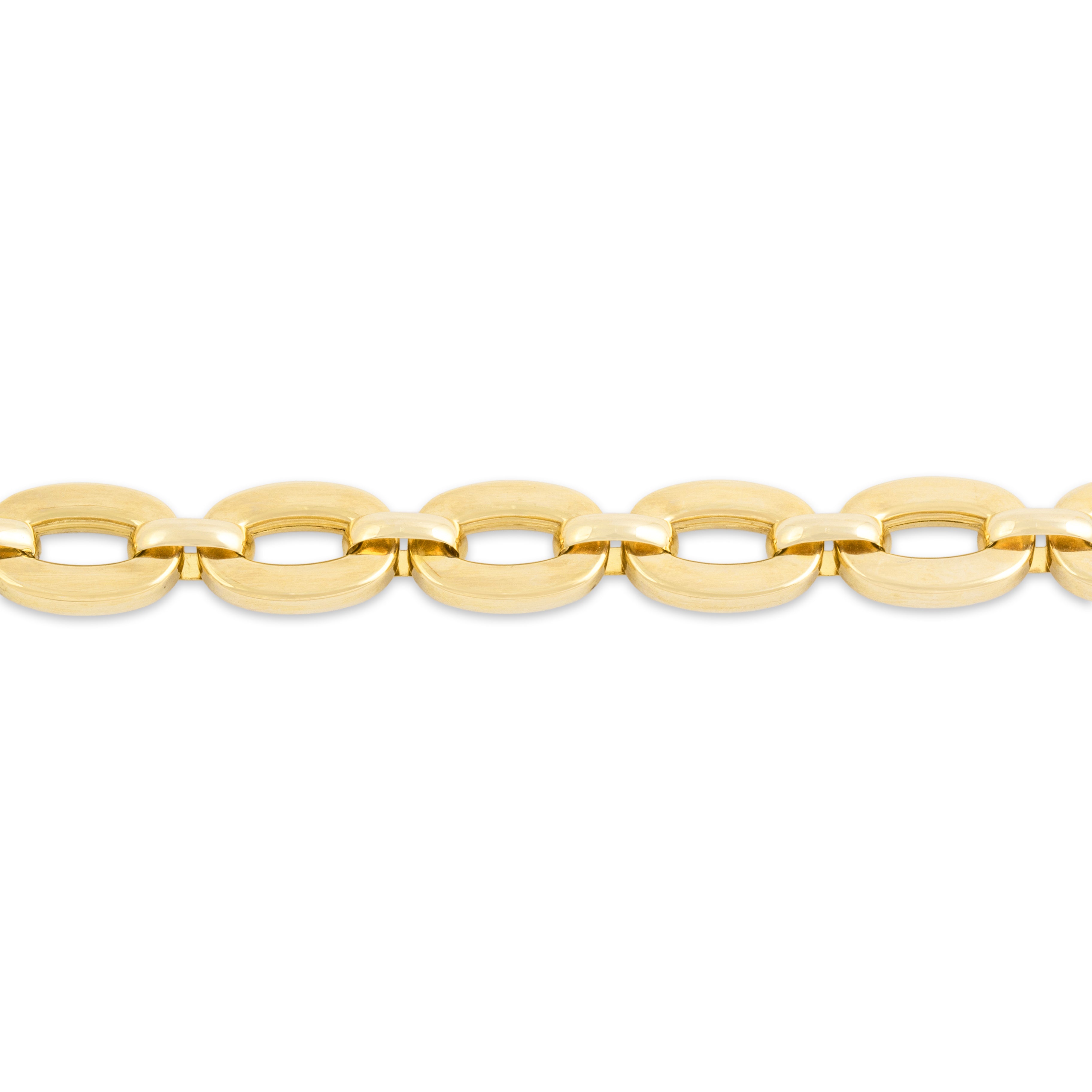 Vintage Italian 14k Yellow Gold Chunky Cable Chain Bracelet 7.5