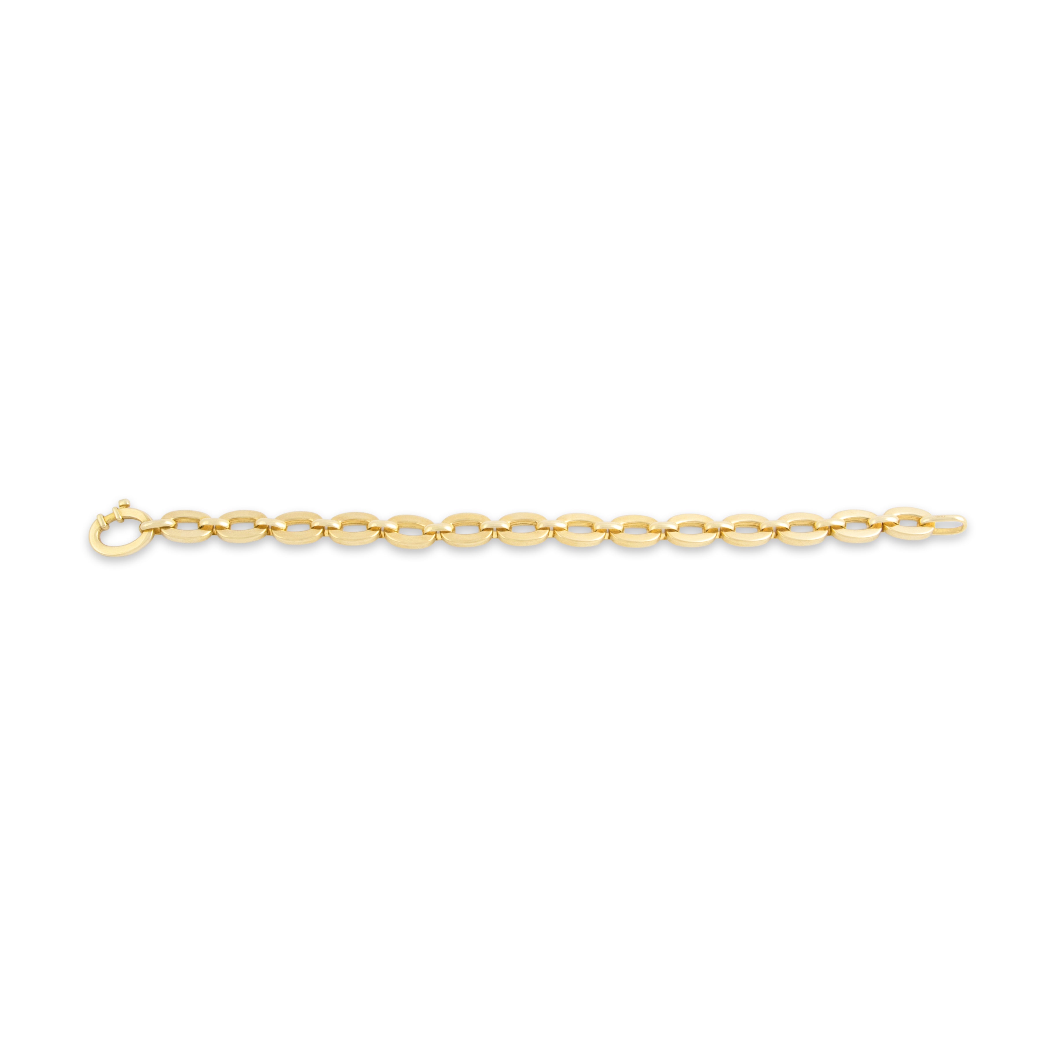 Vintage Italian 14k Yellow Gold Chunky Cable Chain Bracelet 7.5
