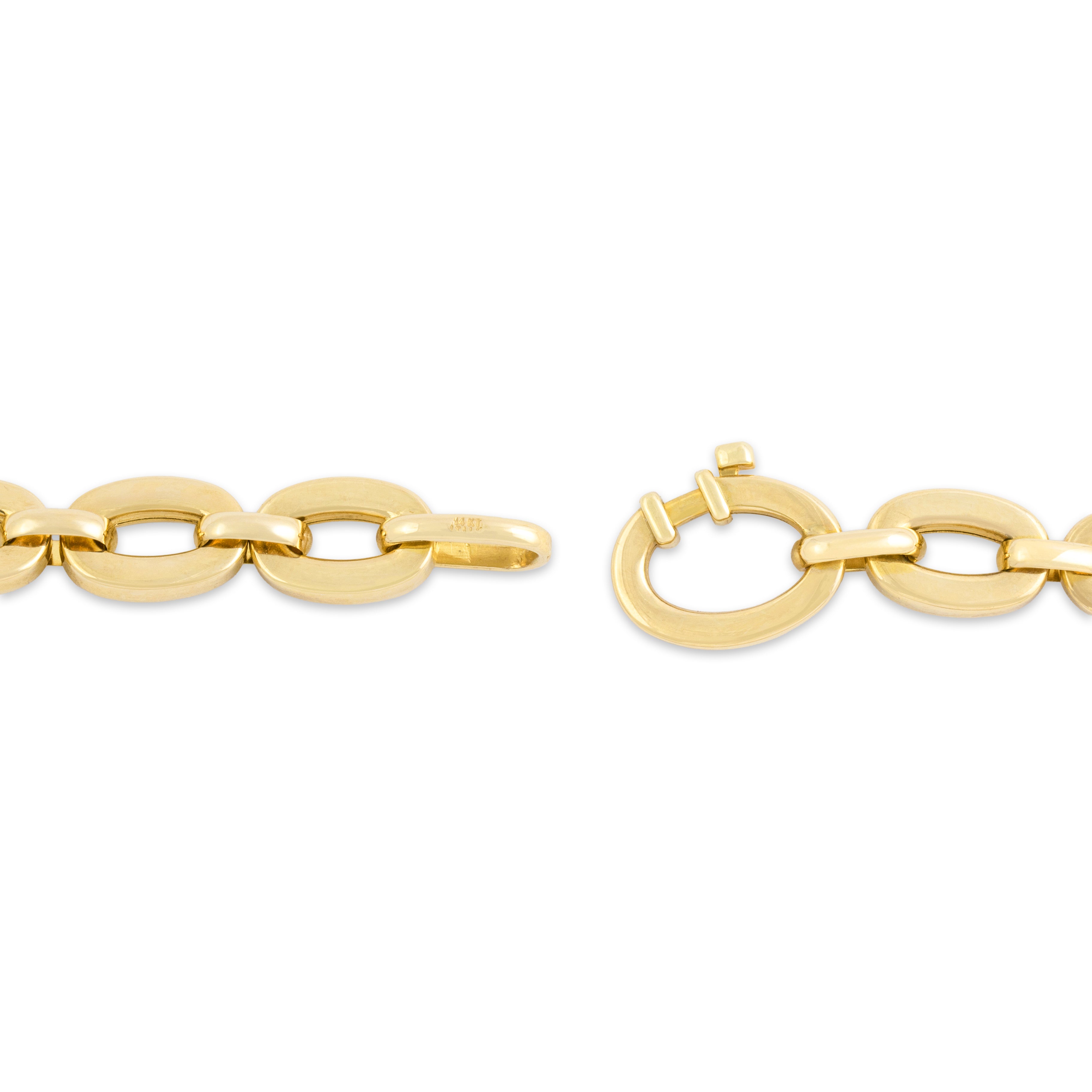 Vintage Italian 14k Yellow Gold Chunky Cable Chain Bracelet 7.5