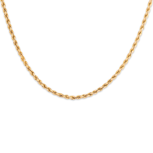 Antique 14k Yellow Gold Swiveling Dog Clip 2.2mm Rope Collar Chain 15