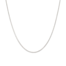 Vintage 14k White Gold 1.4mm Glittering Everyday Cable Chain 20"