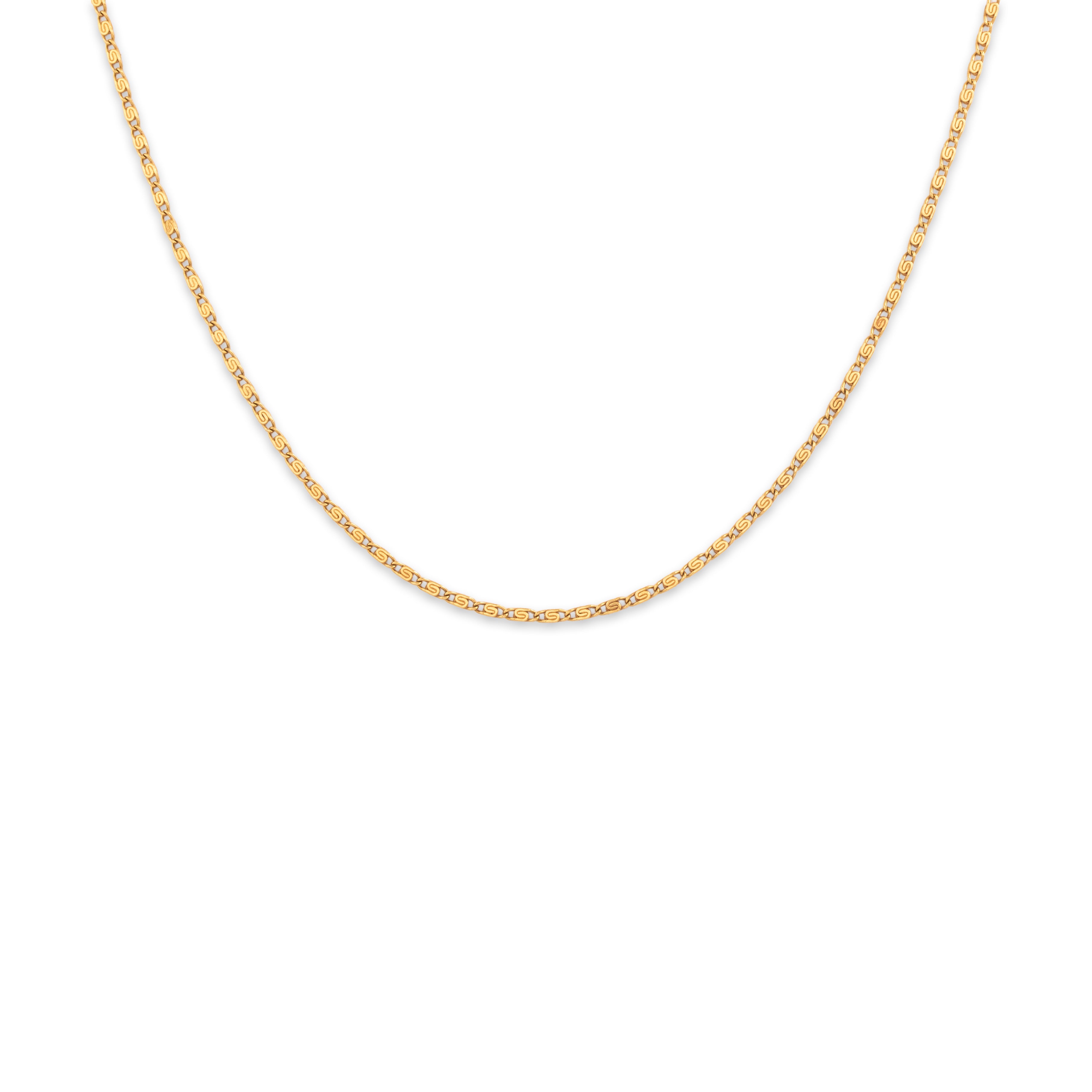 Vintage 14k Yellow Gold 1.3mm Mini Scroll Snail Link Chain - detail view #1