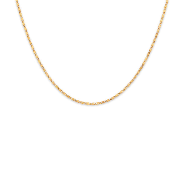 Vintage 14k Yellow Gold 1.3mm Mini Scroll Snail Link Chain 16