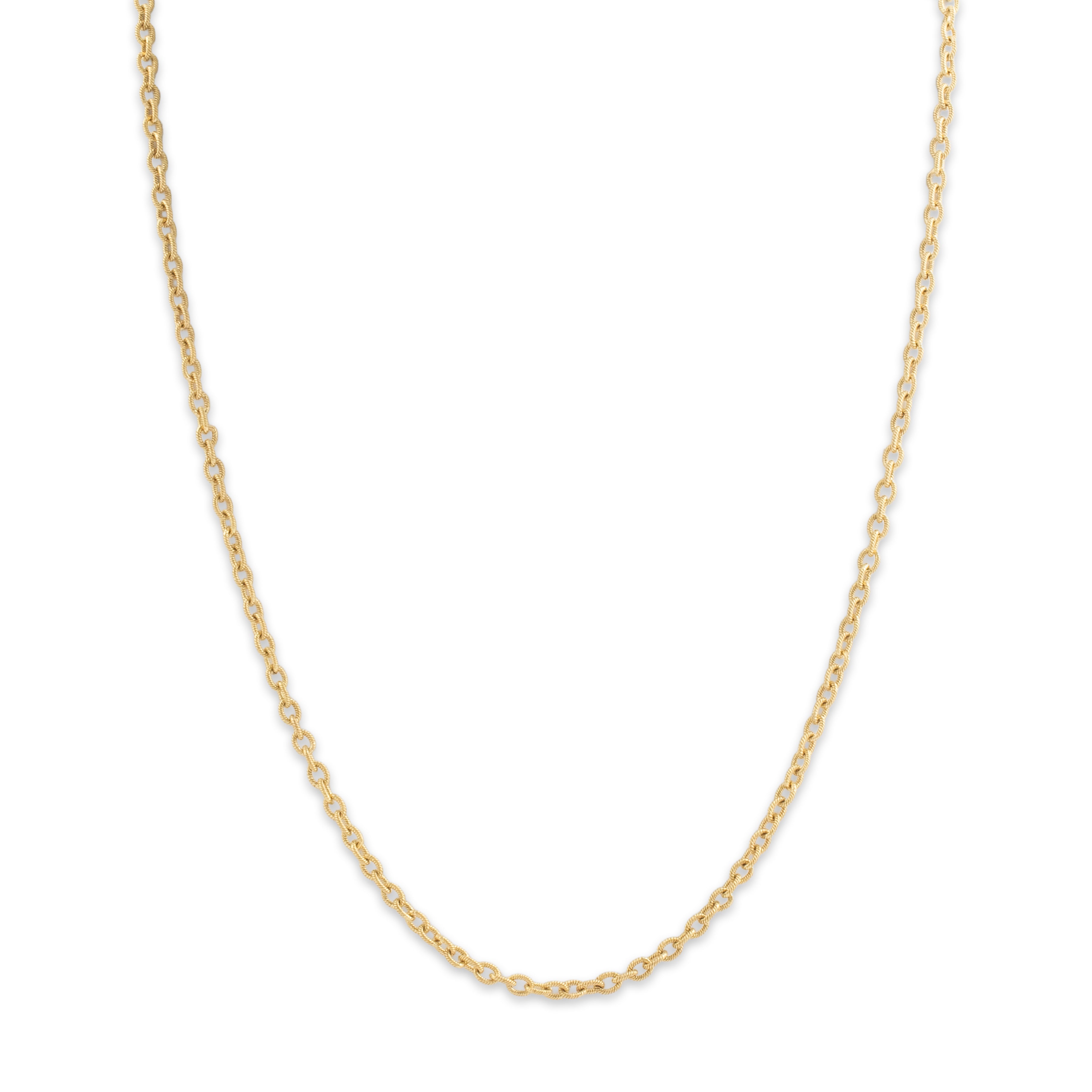 Vintage Italian 14k Yellow Gold 2.7mm Fantastic Ribbed Cable Chain - detail view #1,