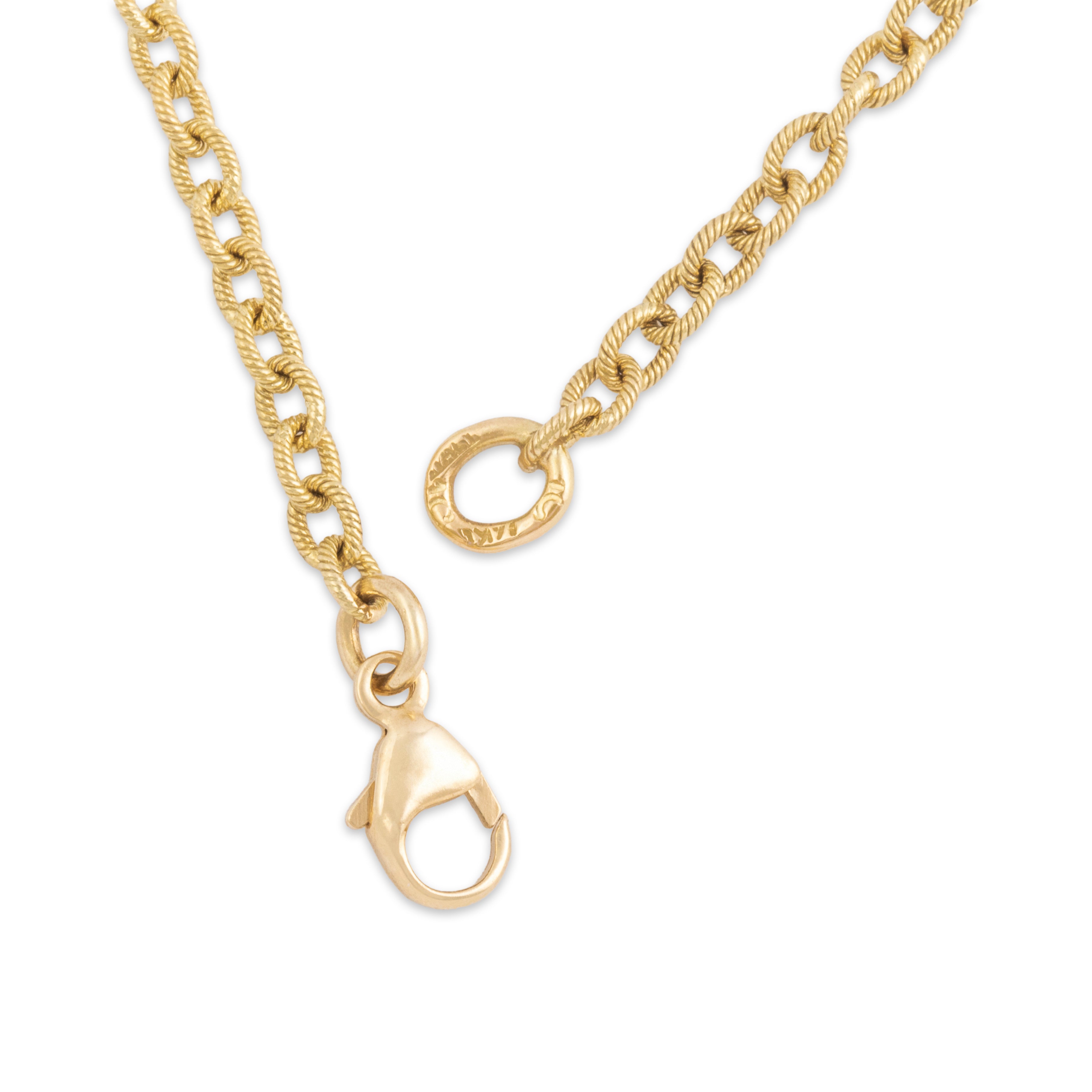 Vintage Italian 14k Yellow Gold 2.7mm Fantastic Ribbed Cable Chain - clasp view