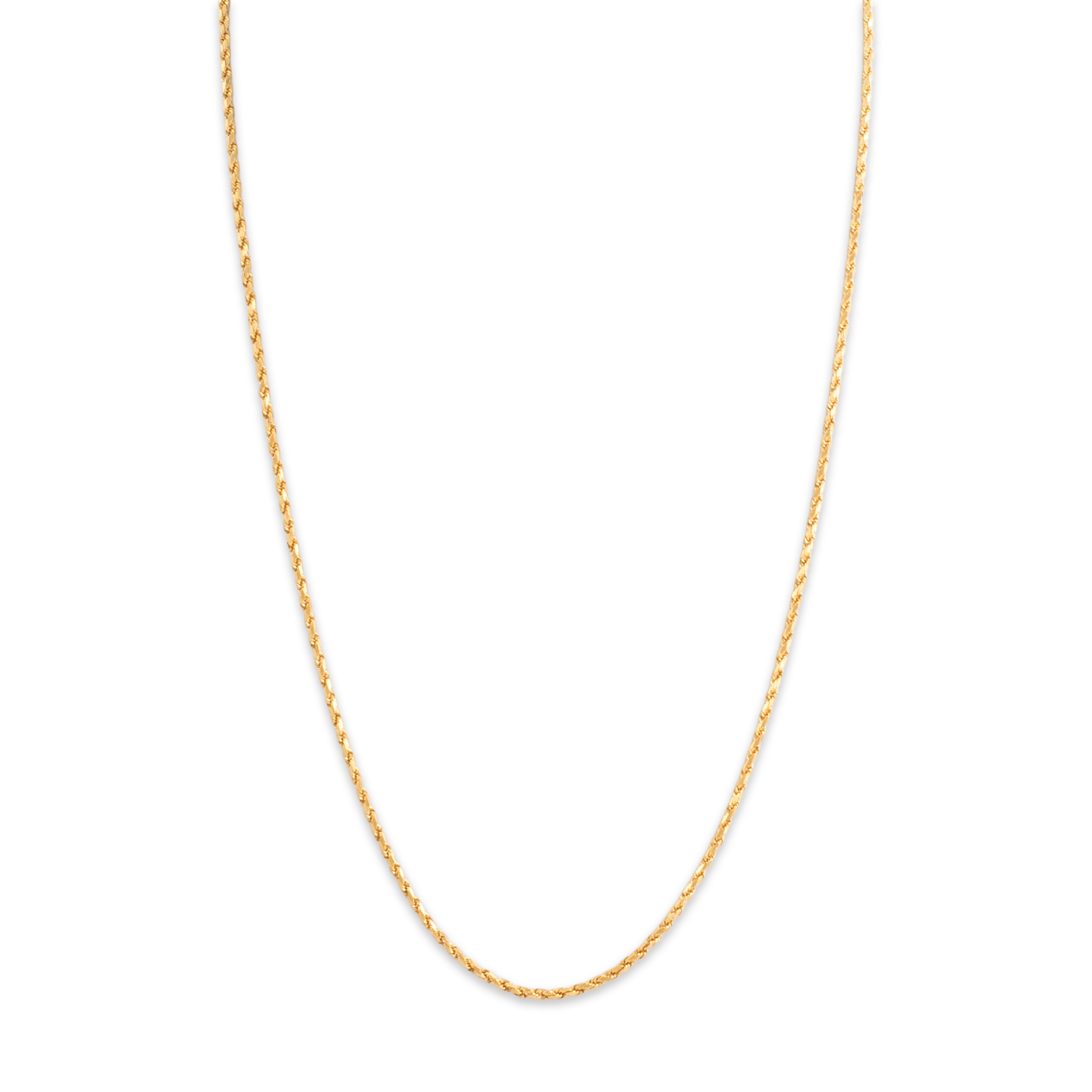 Vintage Italian 14k Yellow Gold 1.55mm Sparkly Faceted Twisted Rope Chain - detail view #1