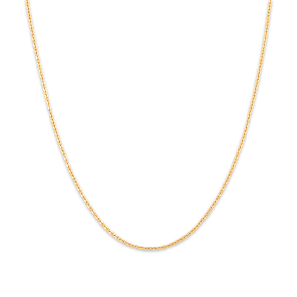 Vintage Italian 18k Yellow Gold 1.7mm Diamond-Cut Cable Chain - Close-up view