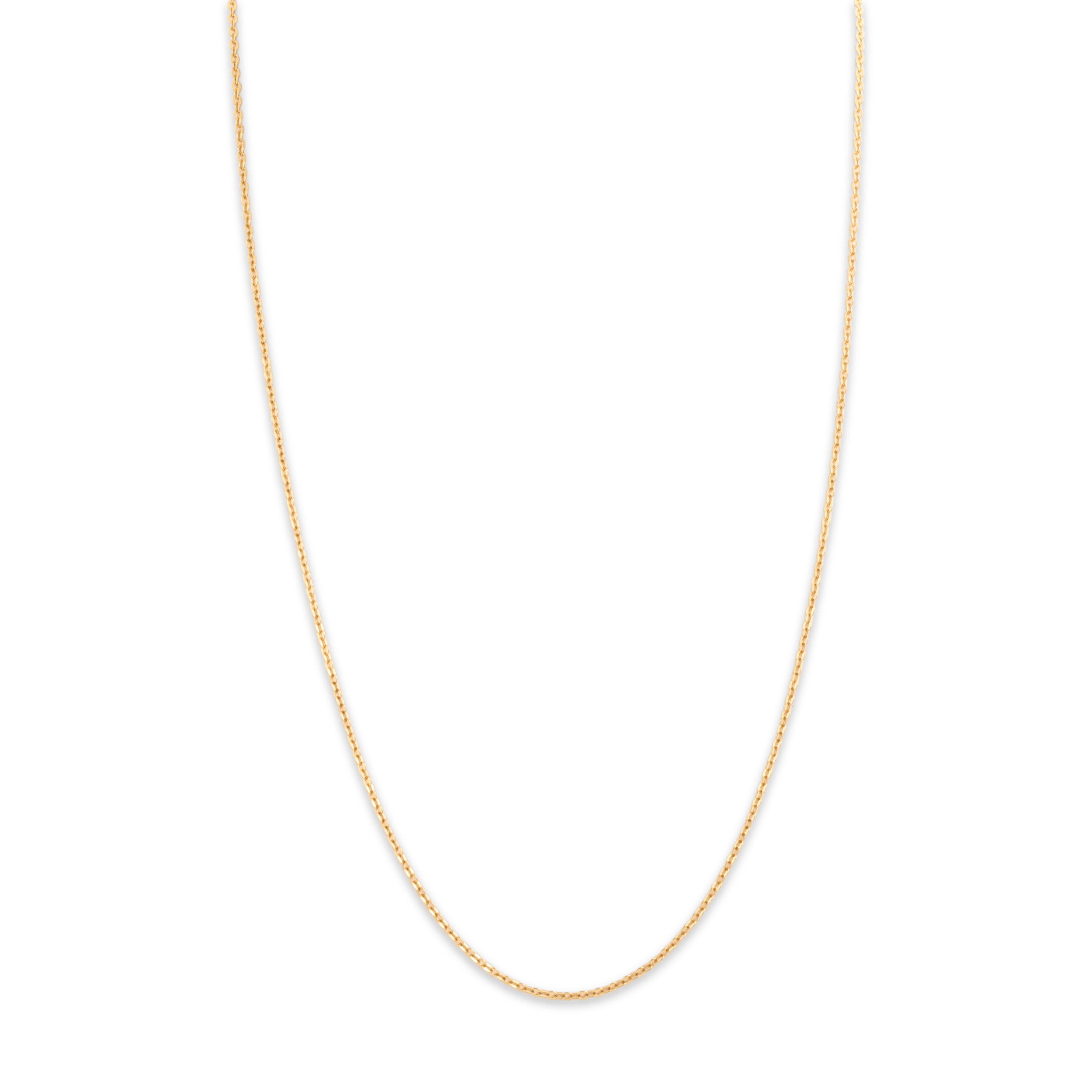 Vintage Italian 18k Yellow Gold 1.7mm Diamond-Cut Cable Chain - detail view #1