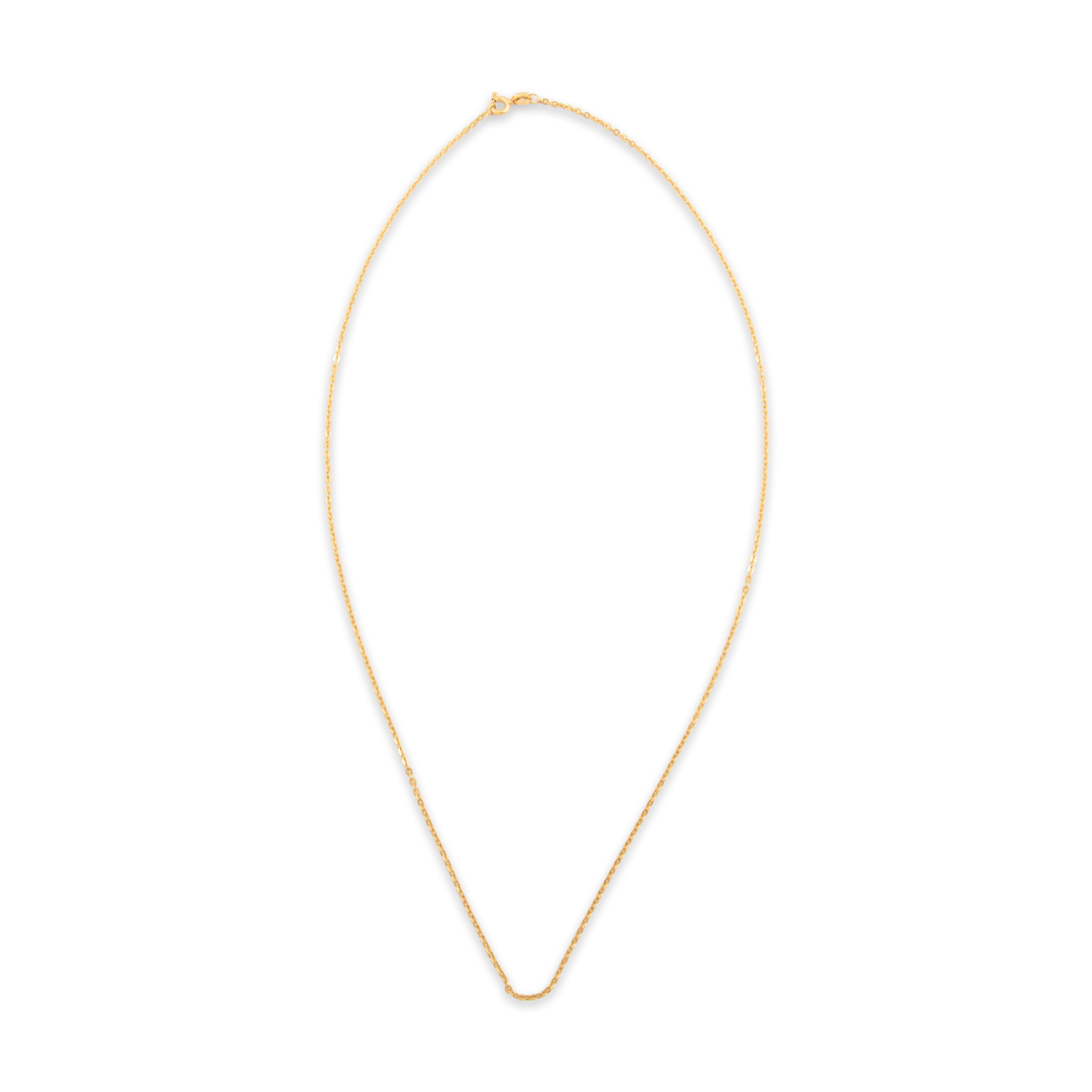 Vintage Italian 18k Yellow Gold 1.7mm Diamond-Cut Cable Chain - Overall view