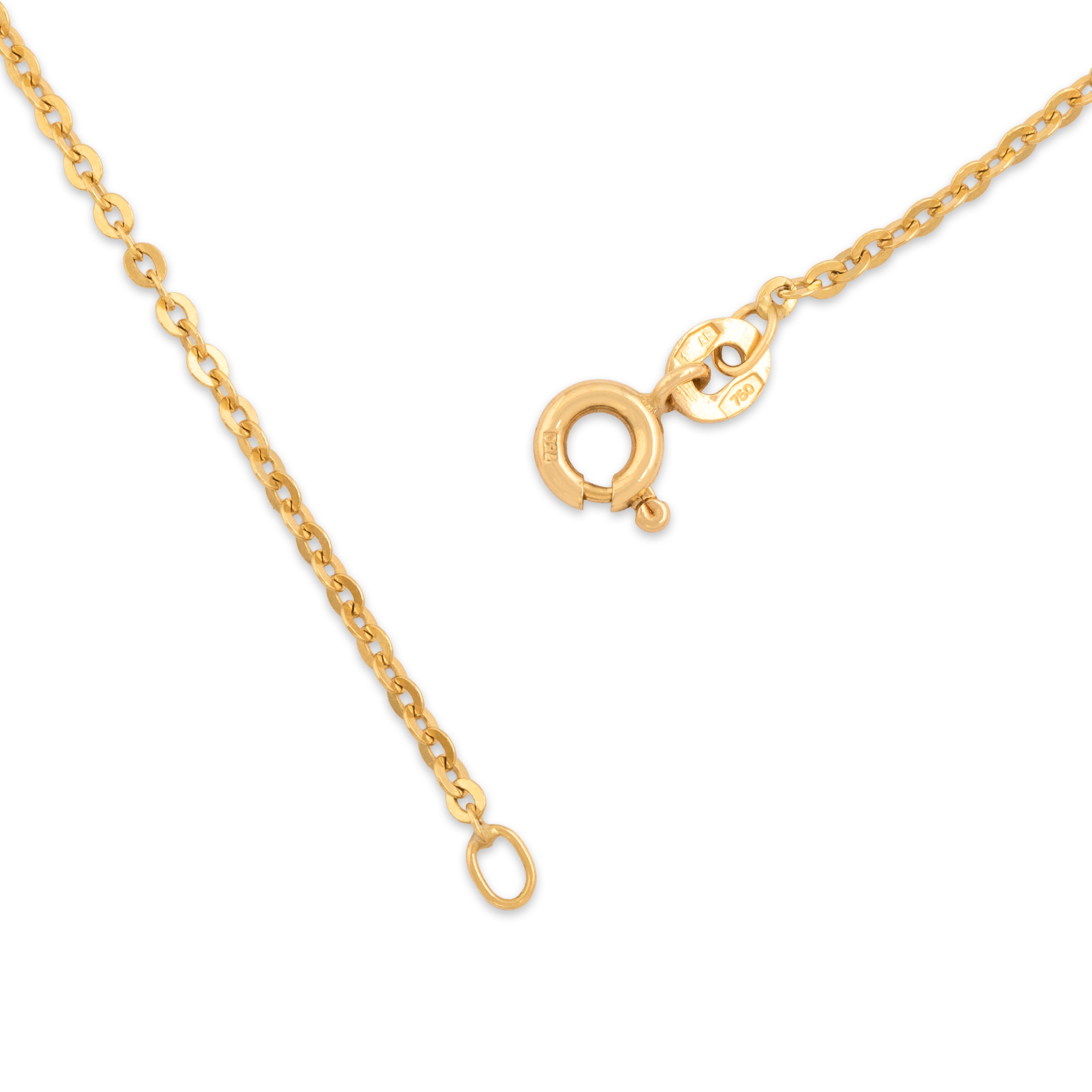 Vintage Italian 18k Yellow Gold 1.7mm Diamond-Cut Cable Chain - clasp view
