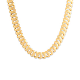 Vintage Nanis Italian 18k Yellow Gold Satin-Finish Curve Link Necklace 16.5"