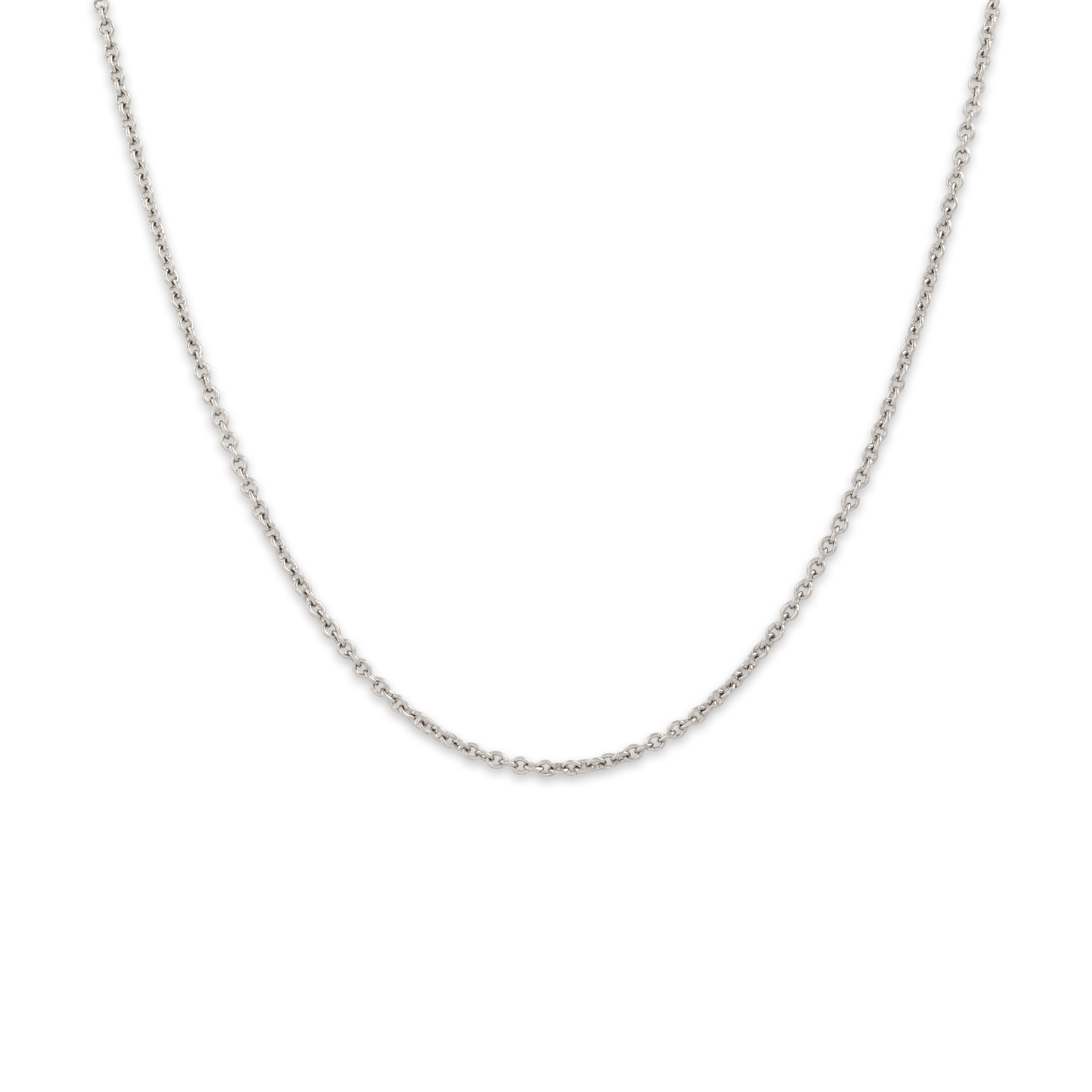 Estate Platinum 1.5mm Solid Cable Chain - Close-up view