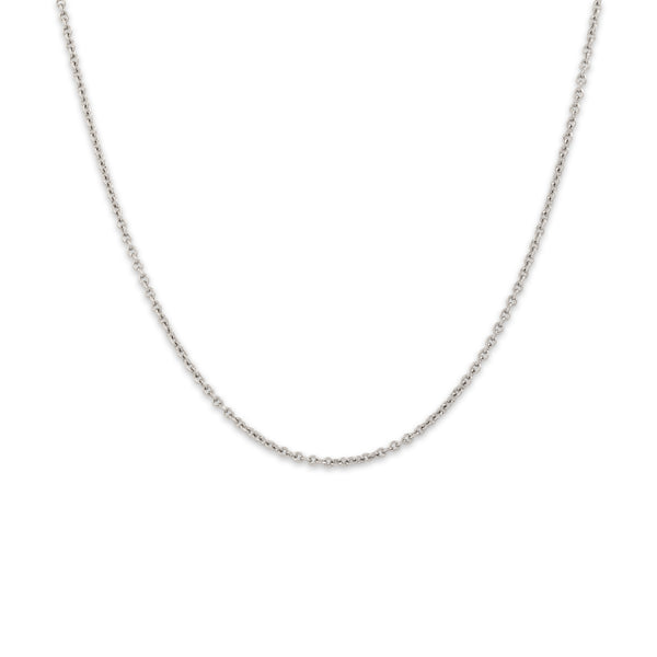 Estate Platinum Solid 1.5mm Cable Chain 21