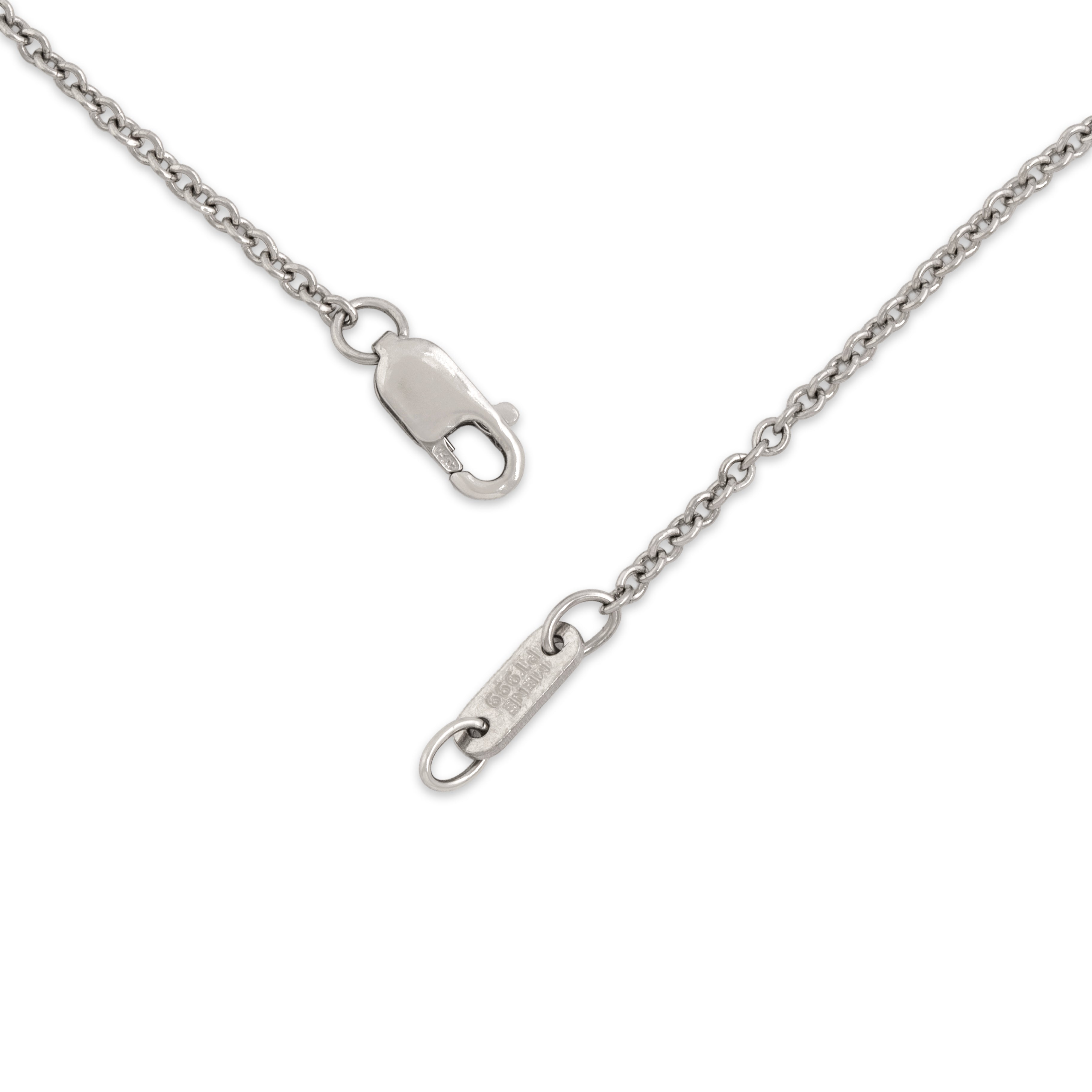 Estate Platinum 1.5mm Solid Cable Chain - clasp view