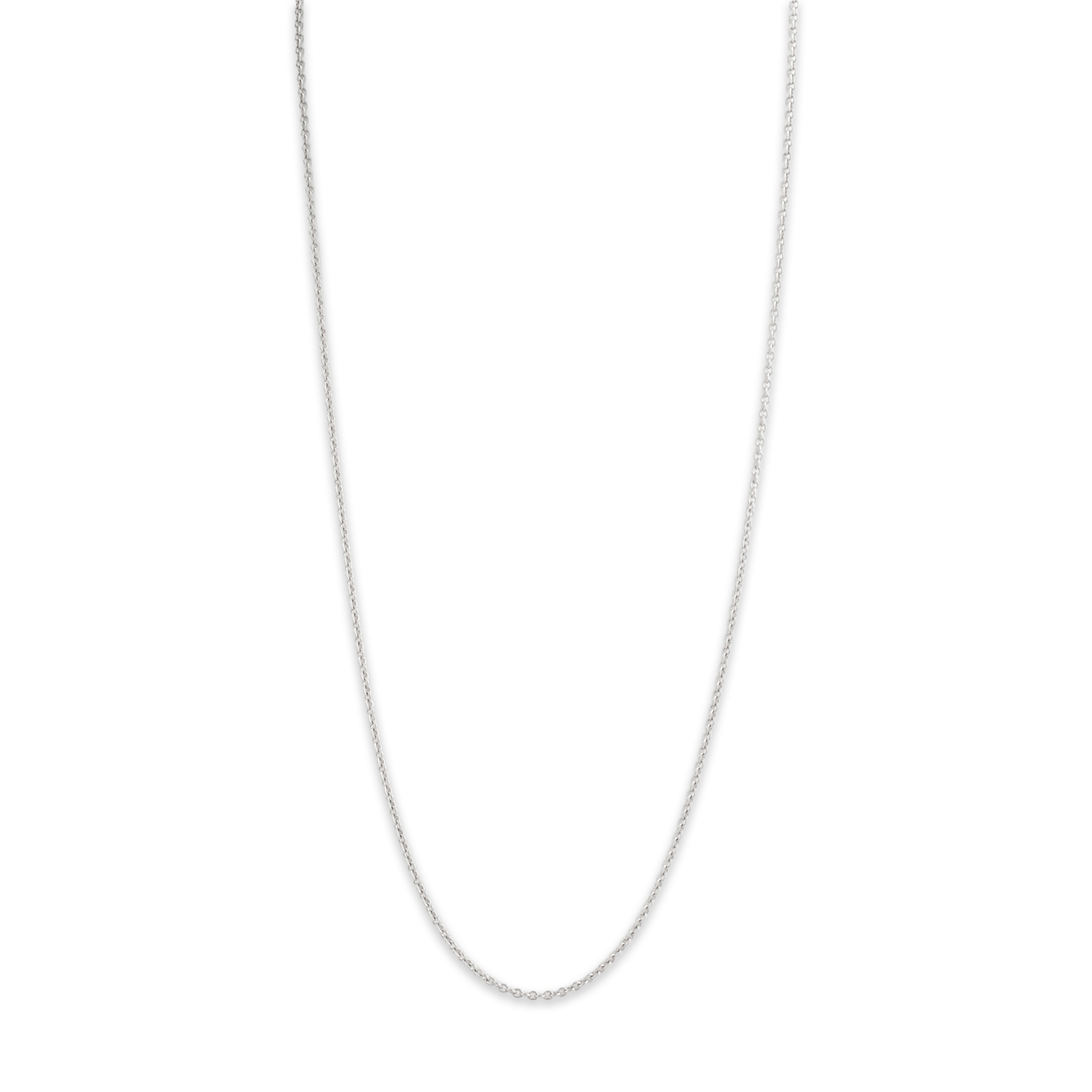 Estate Platinum 2mm Sleek Simple Cable Chain - detail view #1