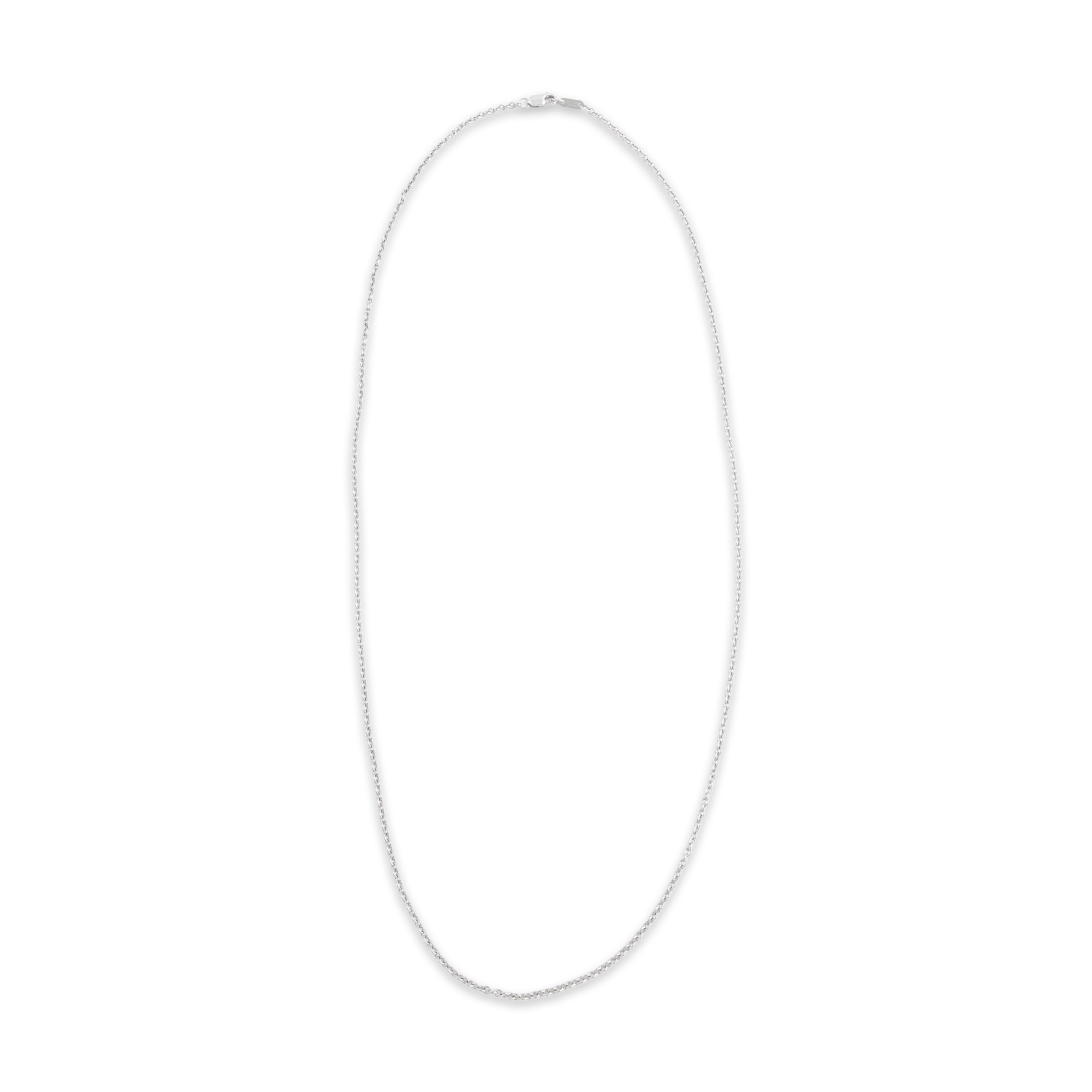 Estate Platinum 2mm Sleek Simple Cable Chain - Overall view