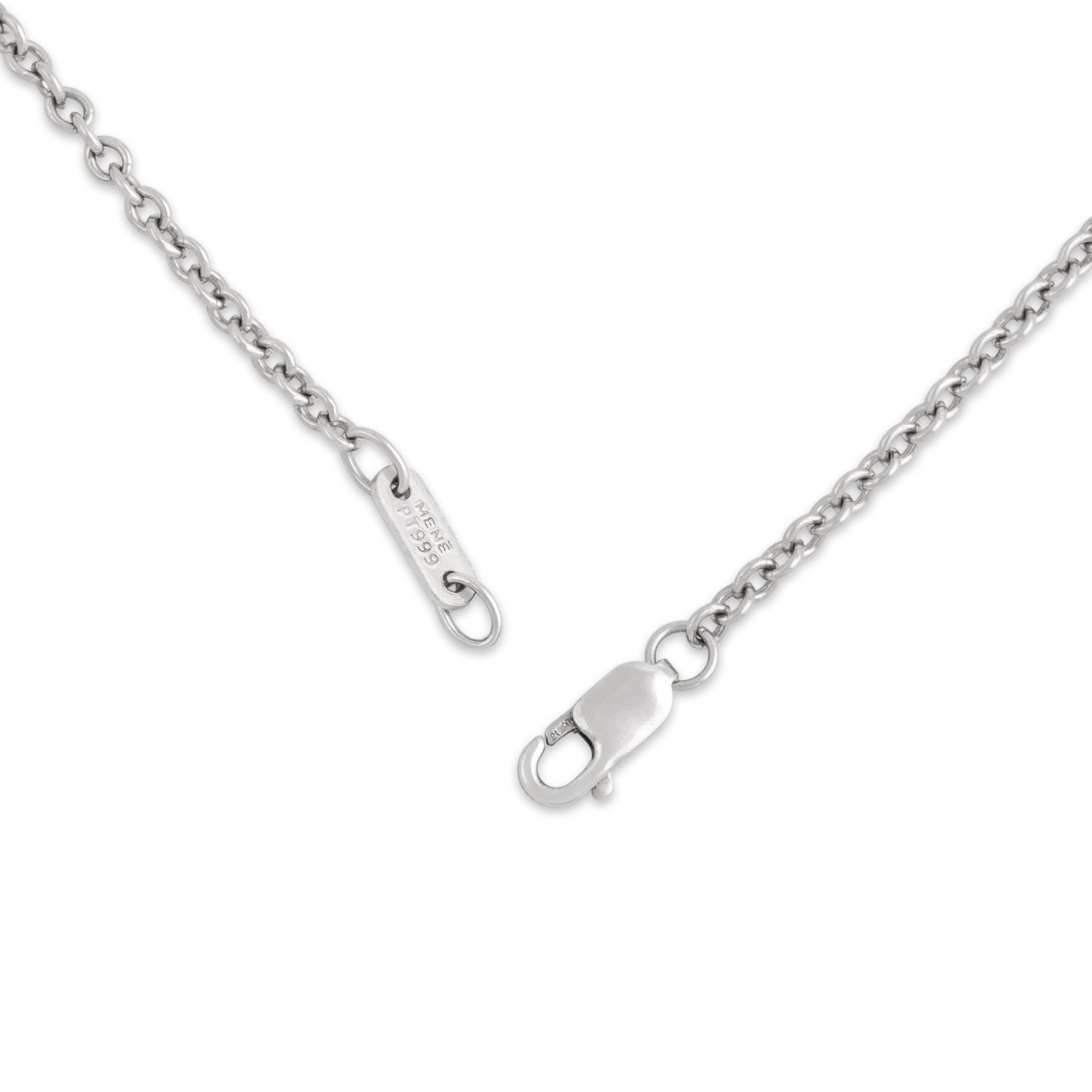 Estate Platinum 2mm Sleek Simple Cable Chain - clasp view