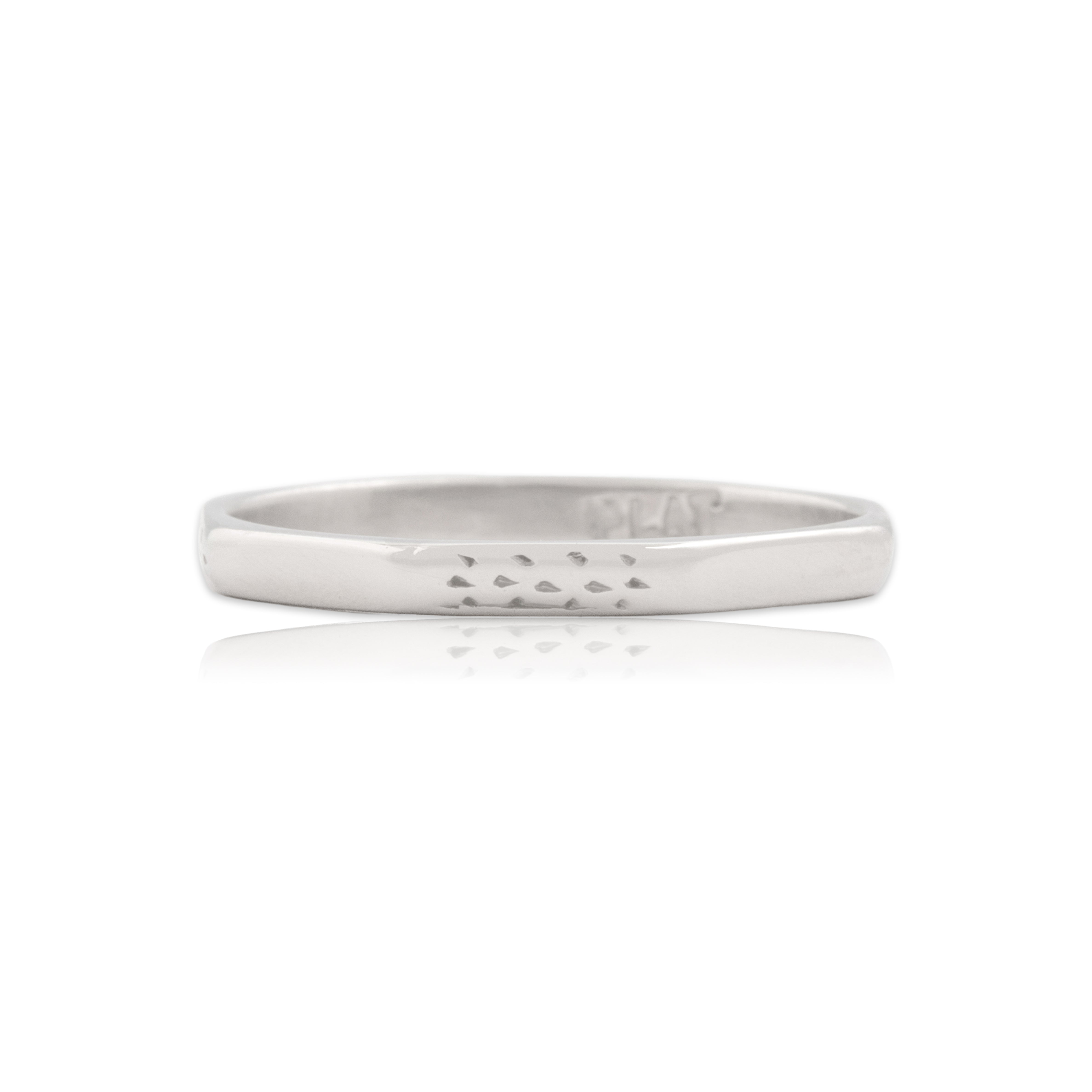 Antique Art Deco Platinum Alternating Faceted Eternity Band Ring - Close-up view
