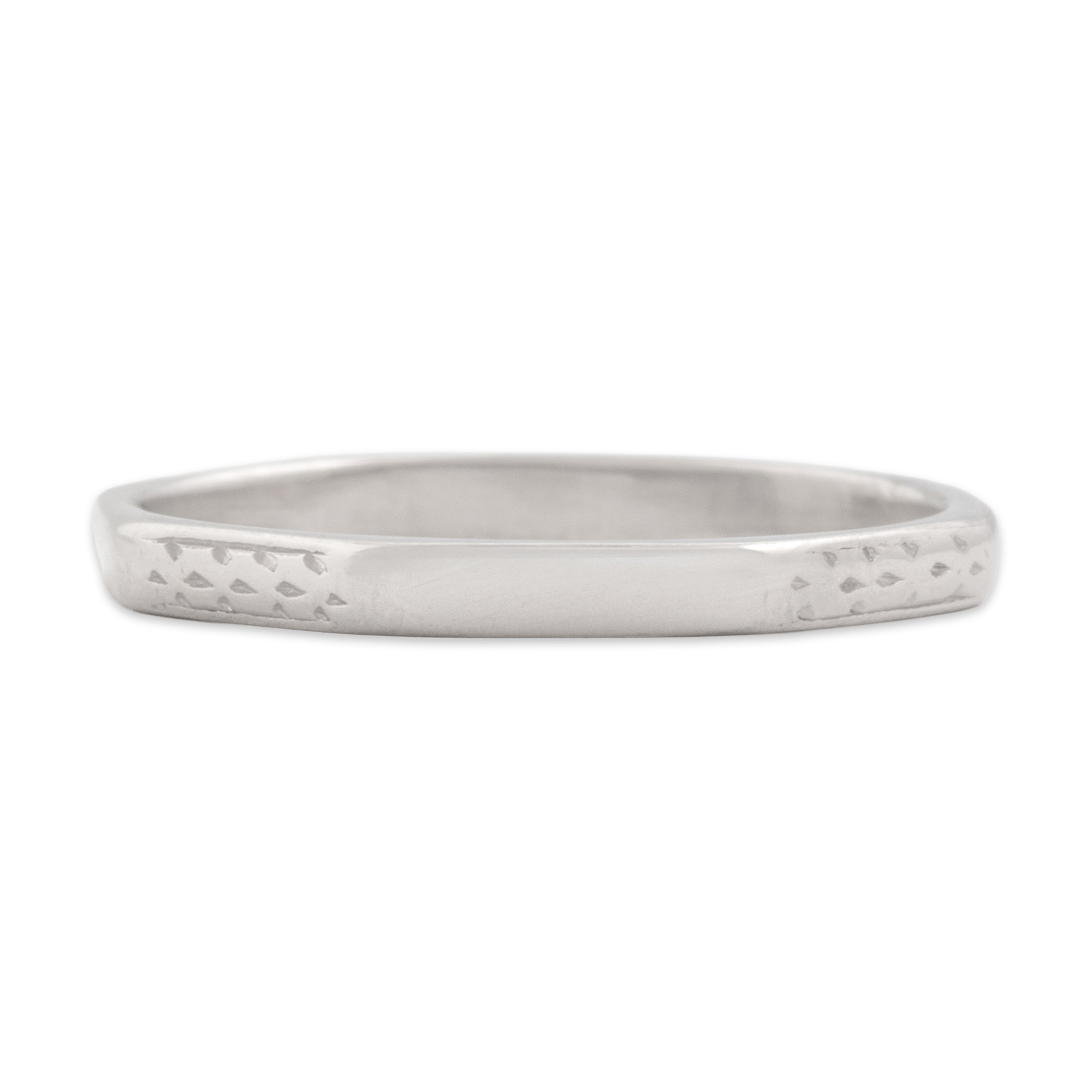 Antique Art Deco Platinum Alternating Faceted Eternity Band Ring - detail view #2