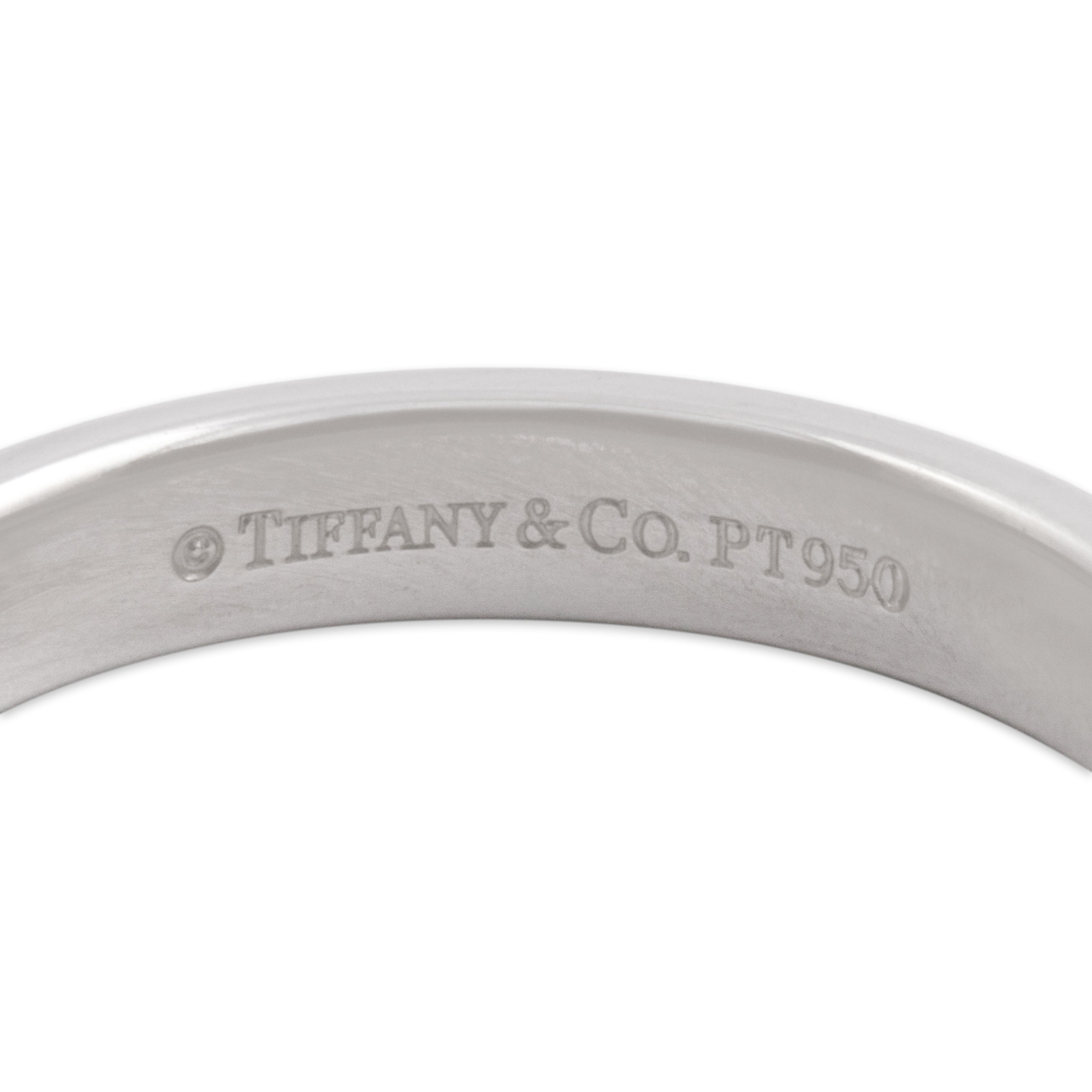 Vintage Tiffany & Co. Platinum Classic Gleaming Band Ring - Hallmark view