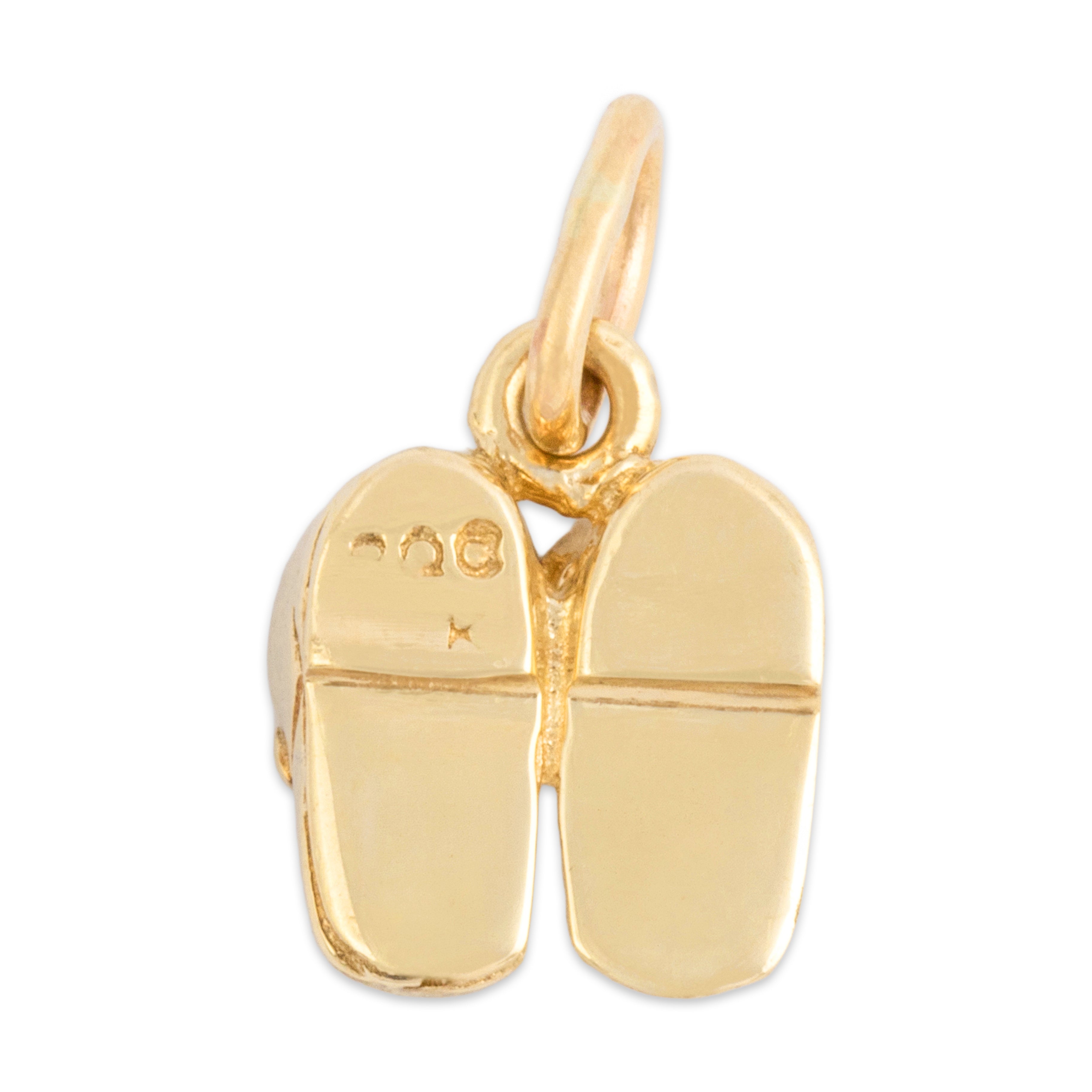 Vintage 10k Yellow Gold Petite Baby Shoes Charm / Pendant