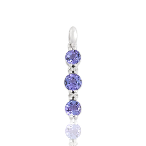 Estate 14k White Gold 1.12cttw Tanzanite Diamond Sparkling Lavender Pendant