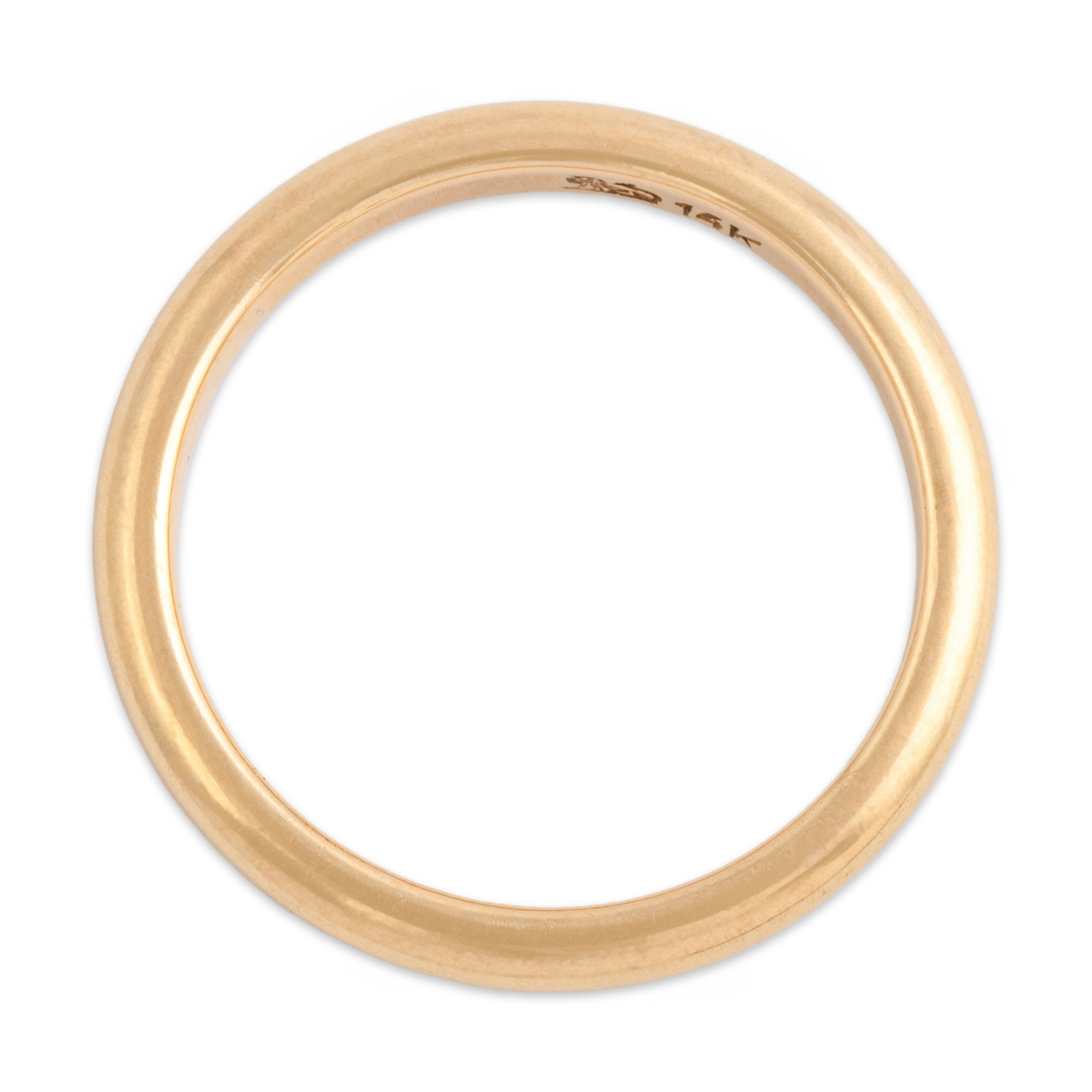 Vintage 14k Yellow Gold Classic Simple Domed Band Ring - detail view #1