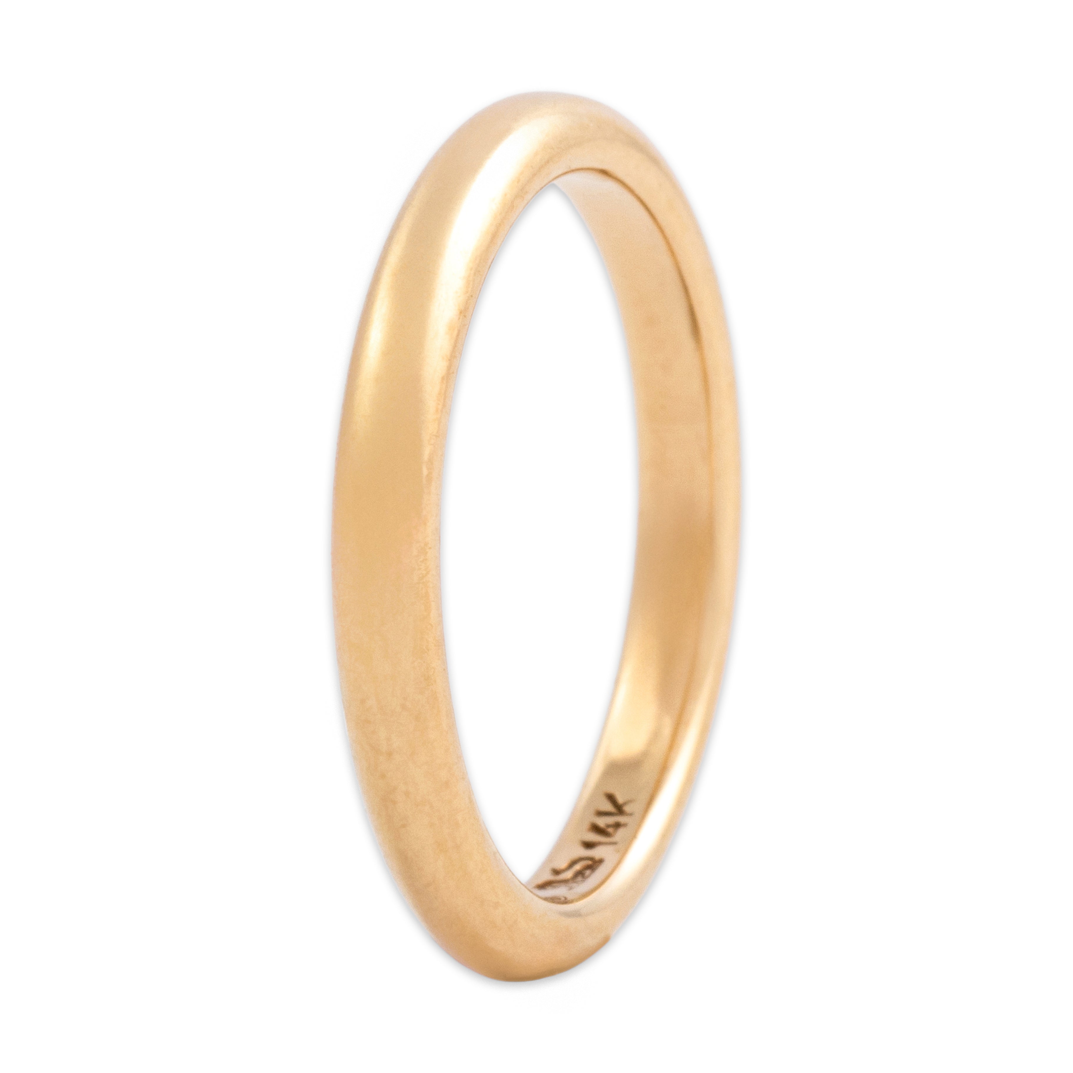 Vintage 14k Yellow Gold Classic Simple Domed Band Ring - Overall view