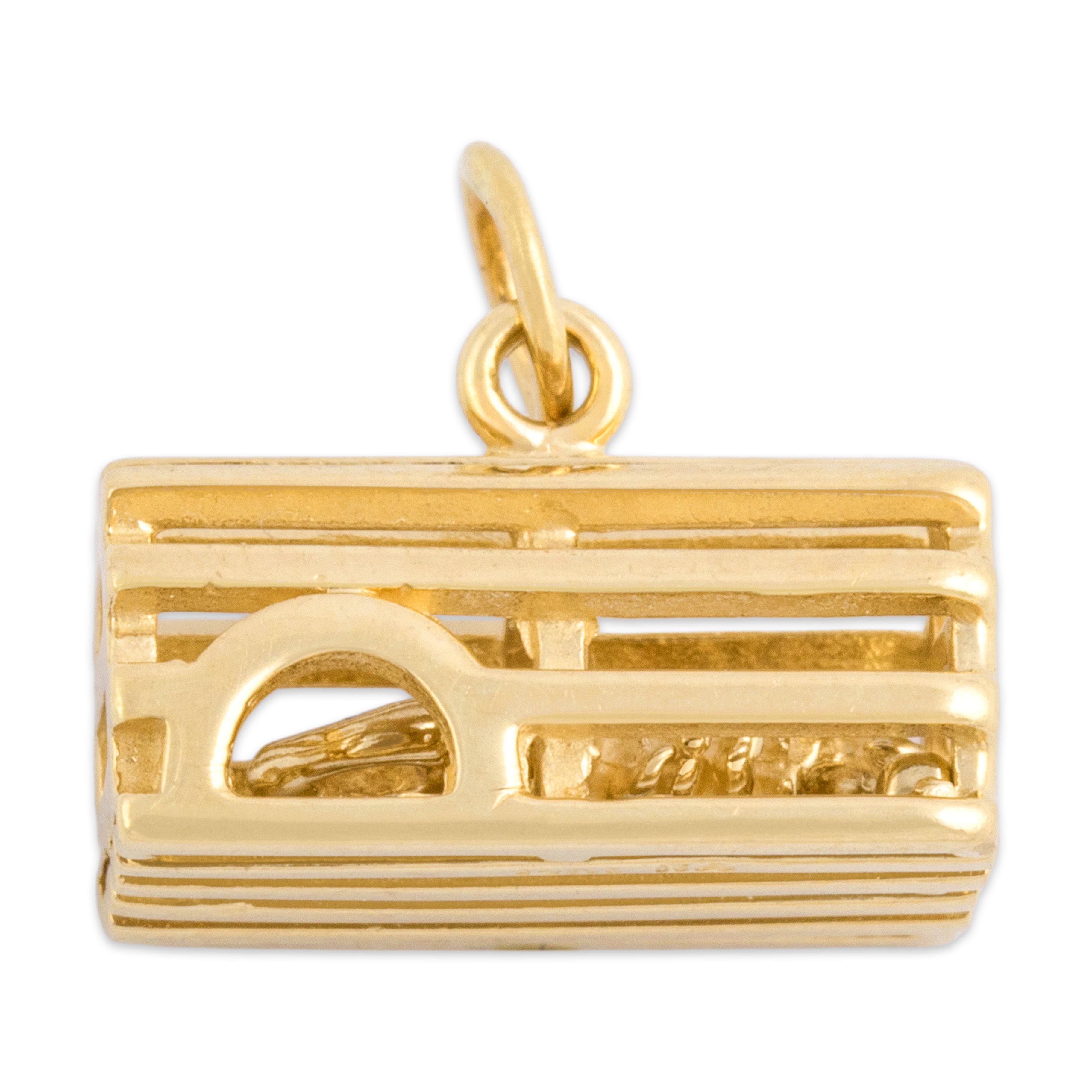Vintage 14k Yellow Gold New England Moveable Lobster Trap Charm / Pendant