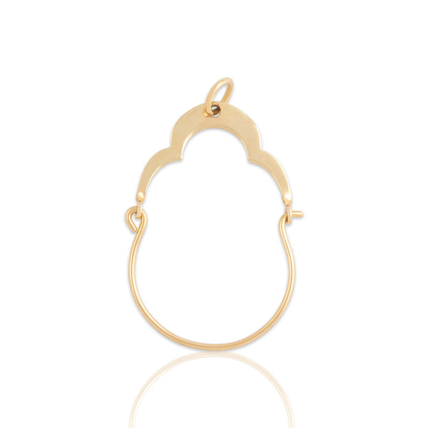 Vintage Italian 14k Yellow Gold Sleek Charm Holder Charm / Pendant