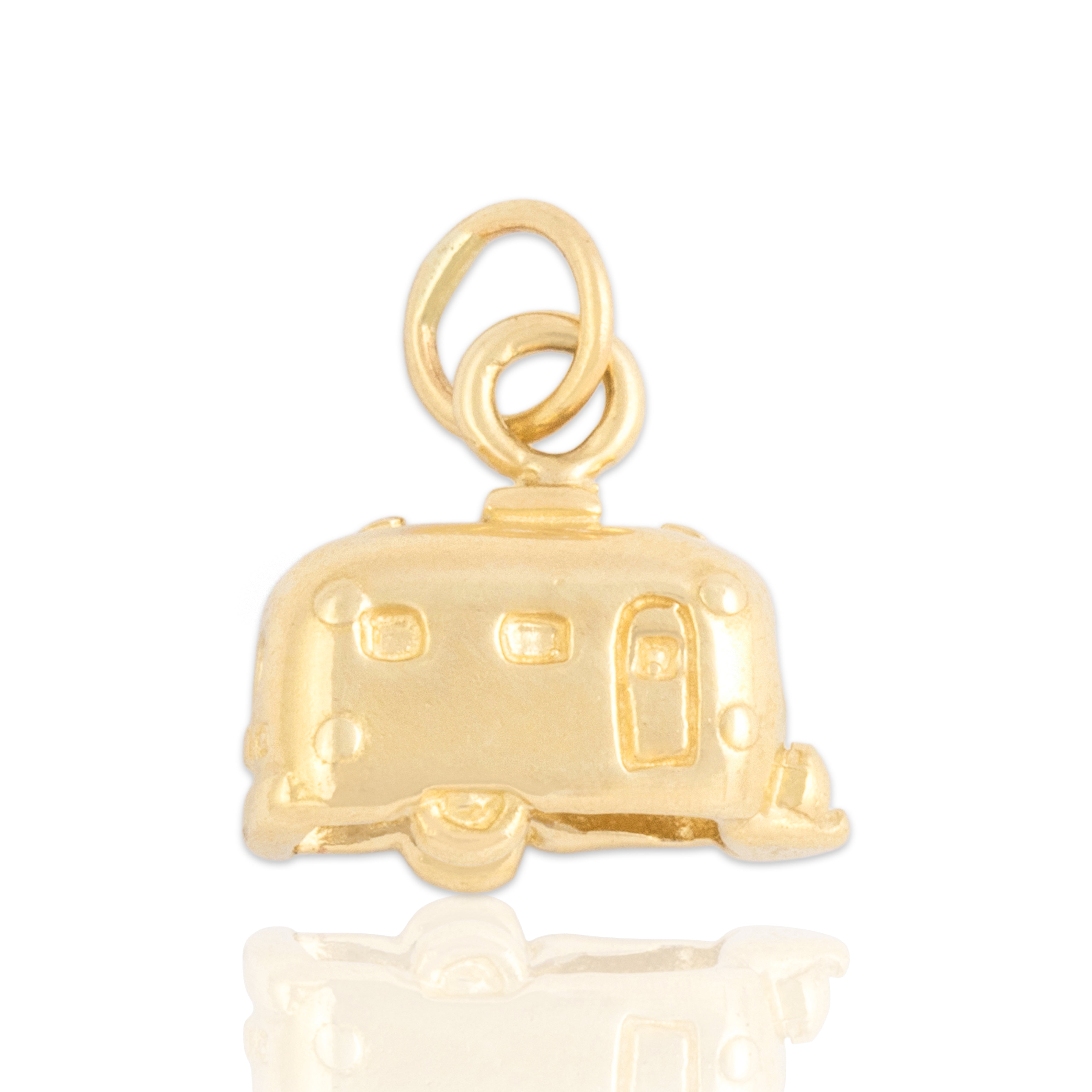 Vintage 14k Yellow Gold Wandering Camper Van Charm / Pendant