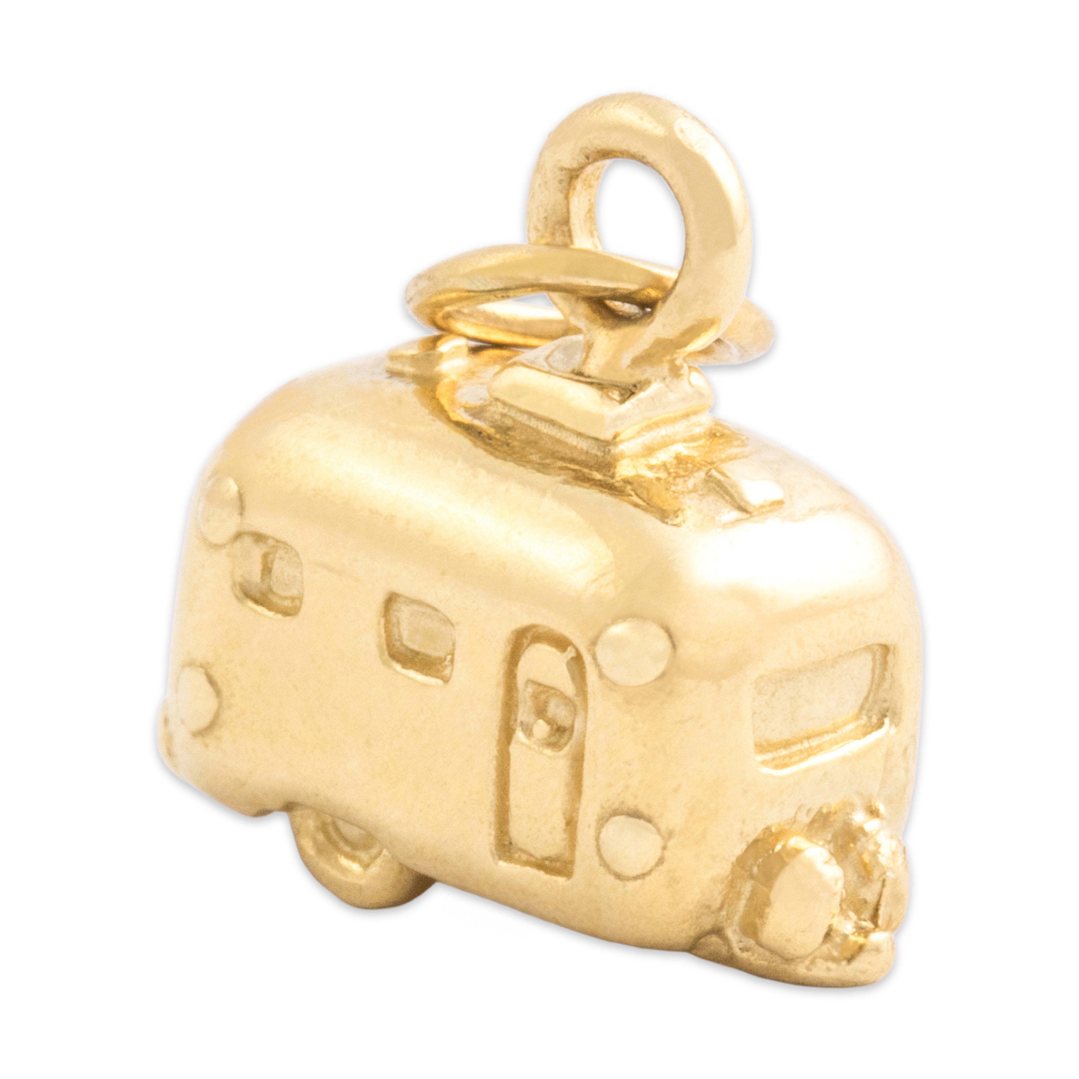 Vintage 14k Yellow Gold Wandering Camper Van Charm / Pendant
