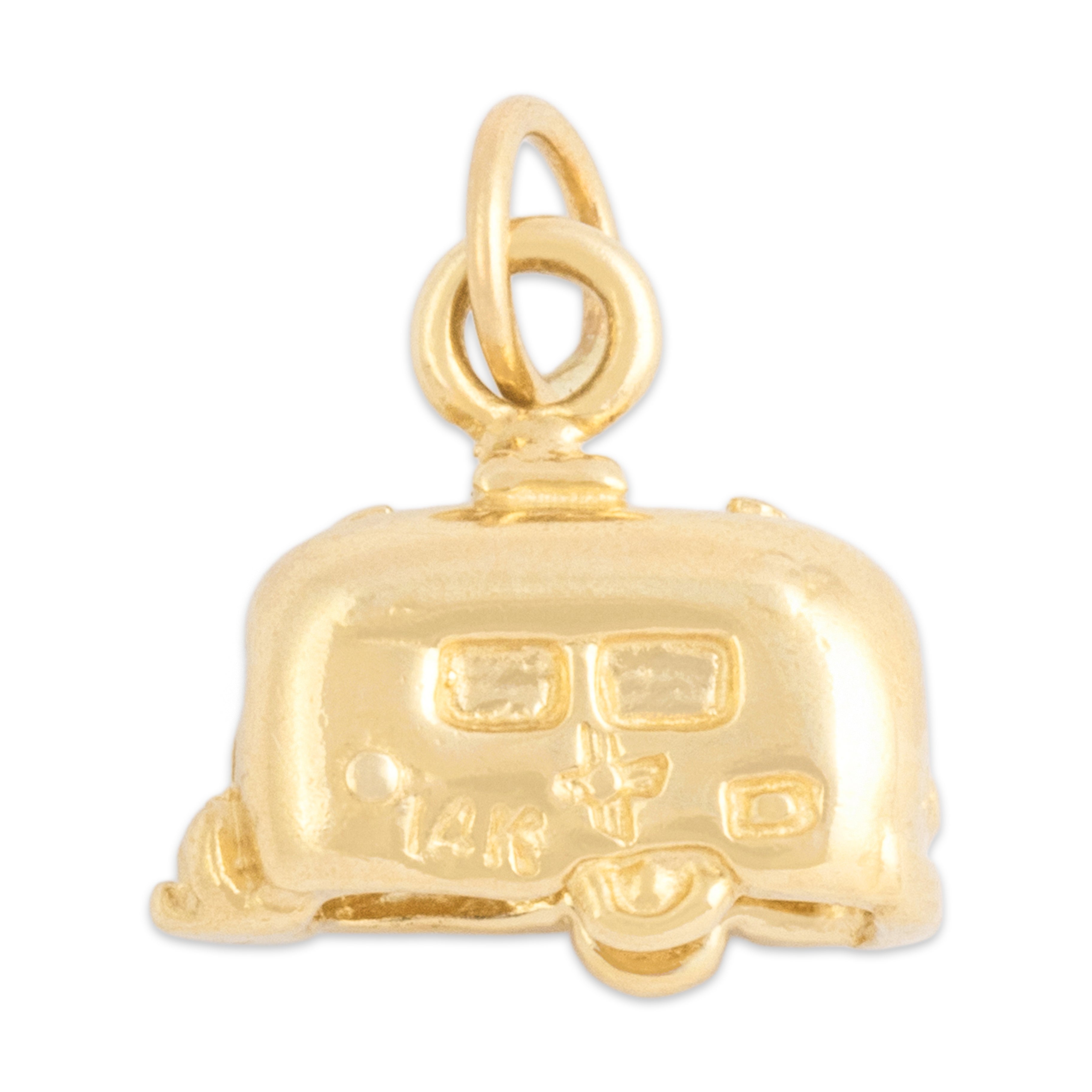 Vintage 14k Yellow Gold Wandering Camper Van Charm / Pendant