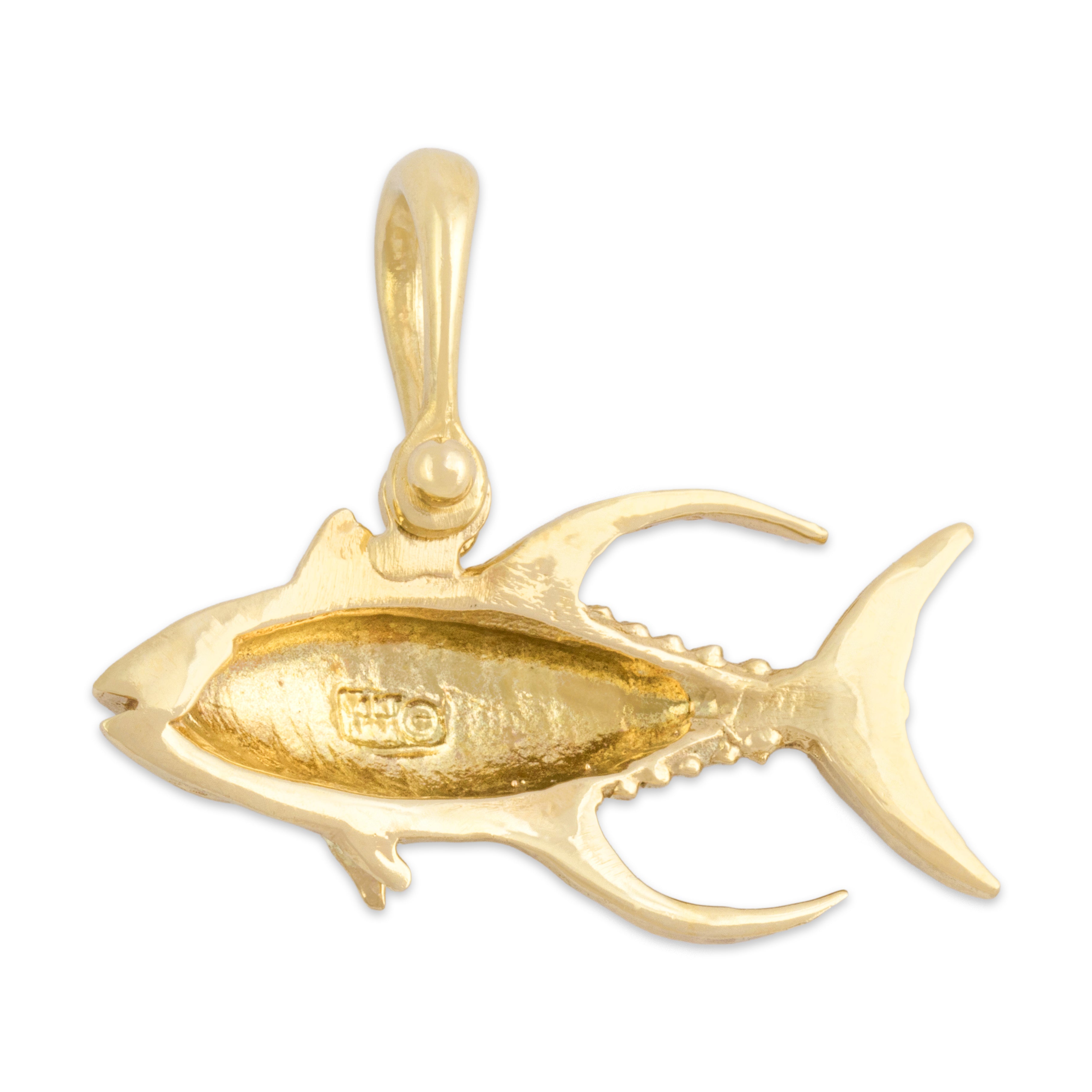 Vintage Substantial 14k Yellow Gold Maritime Yellowfin Tuna Charm / Pendant