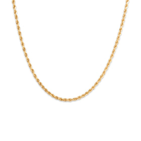 Vintage 14k Yellow Gold 2.2mm Sparkling Rope Chain 18"