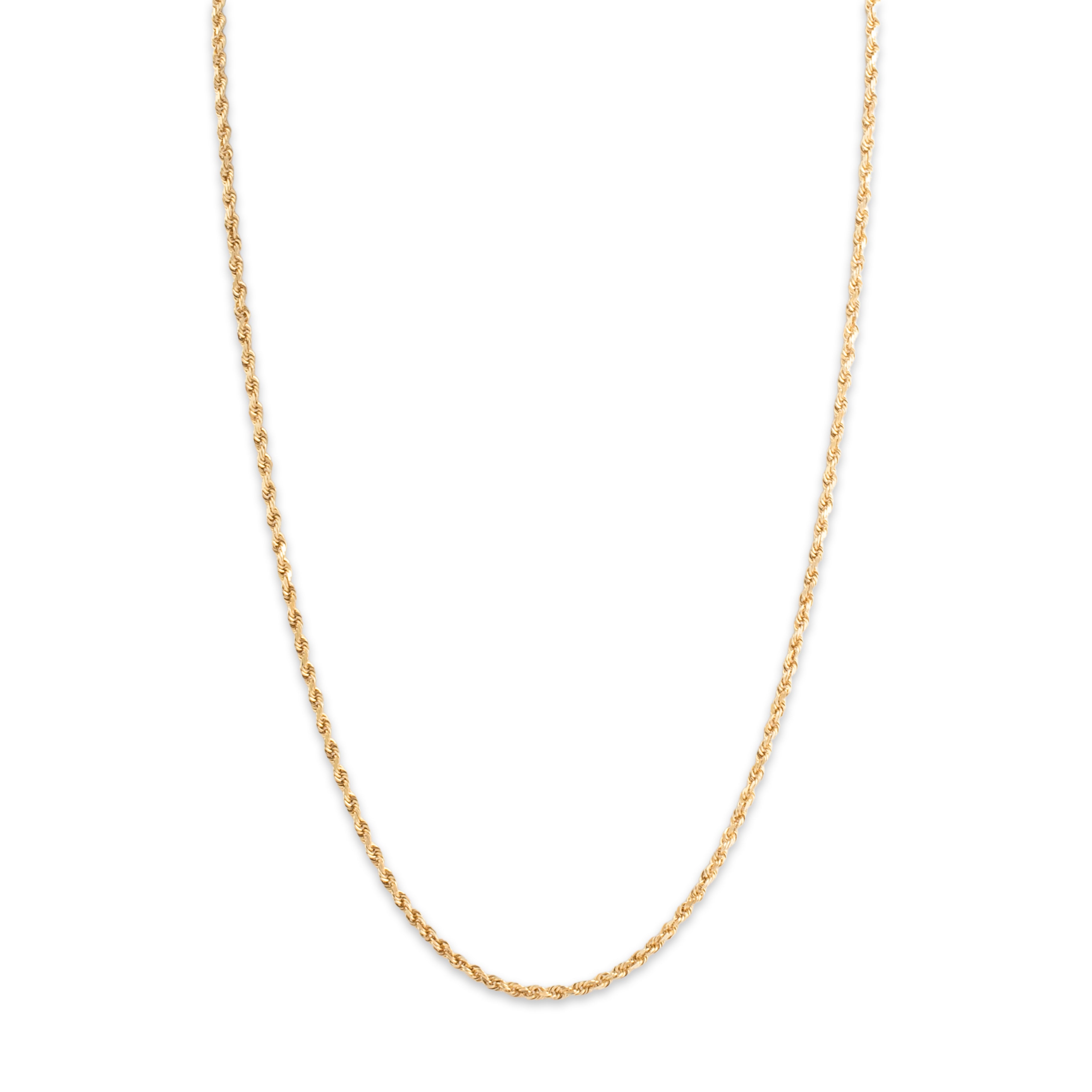 Vintage 14k Yellow Gold 2.2mm Sparkling Rope Chain - detail view #1