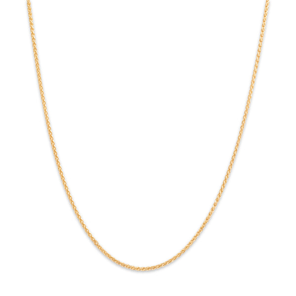 Vintage Italian 14k Yellow Gold 1.35mm Shiny Dimensional Wheat Chain 20.5