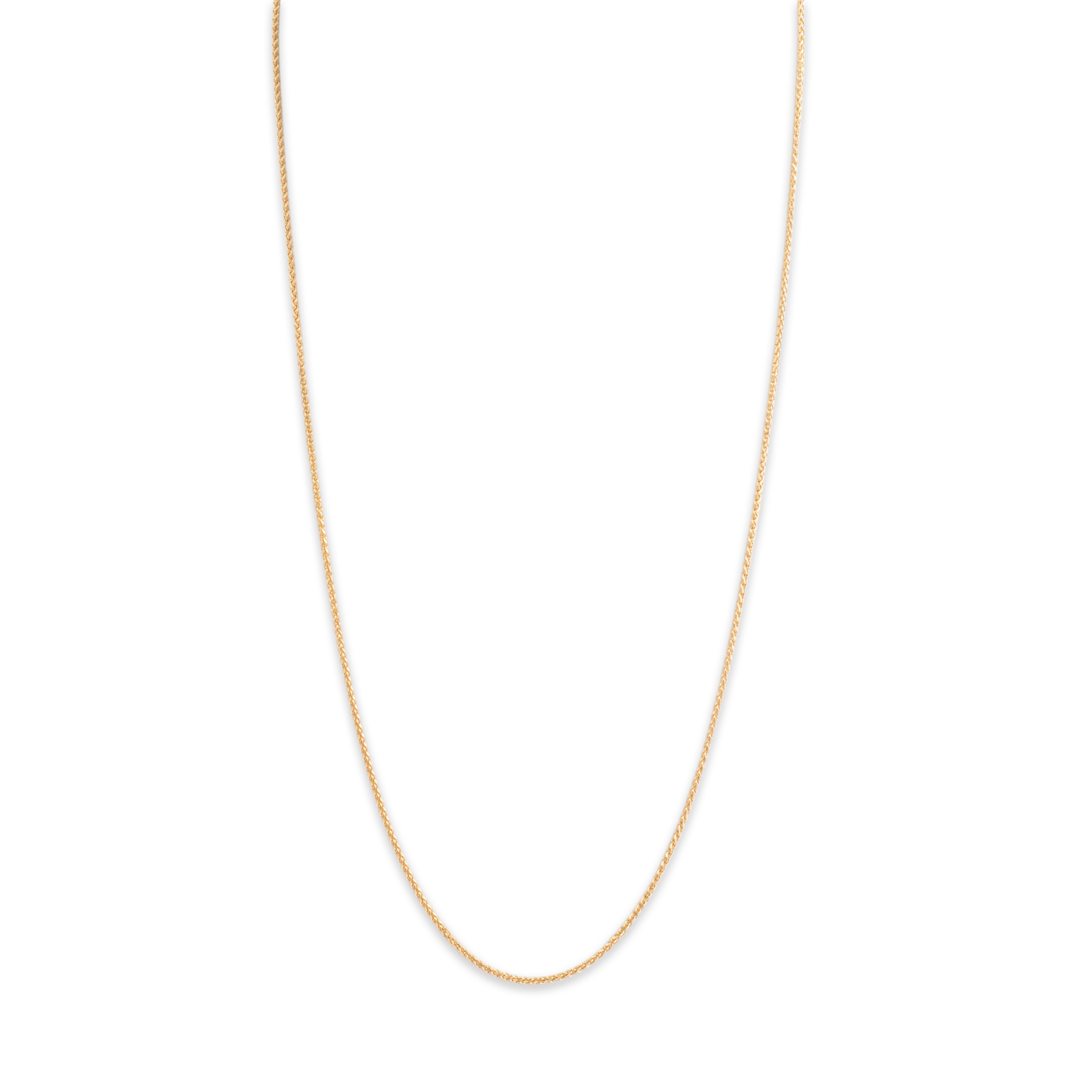 Vintage Italian 14k Yellow Gold 1.35mm Shiny Dimensional Wheat Chain - detail view #1
