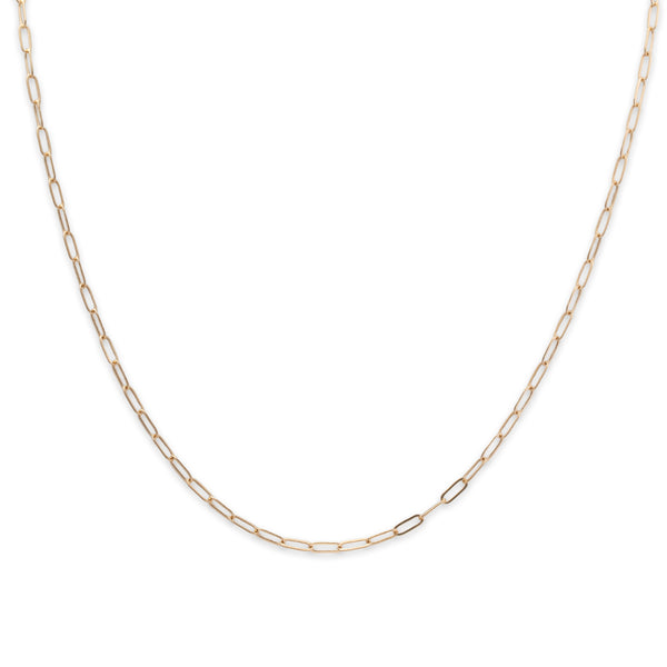 14k Yellow Gold 2.1mm Paperclip Chain Necklace 16