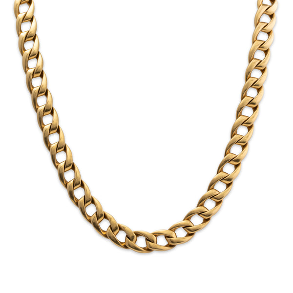 Heavy Cartier French 18k Yellow Gold Curb Link Necklace 16