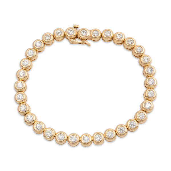 Estate 14k Yellow Gold 2.5cttw Diamond Tennis Bracelet 7