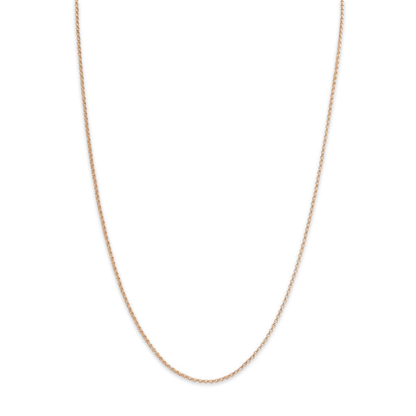 Estate 14K Yellow Gold 1.5MM Rolo Link Chain Necklace 18