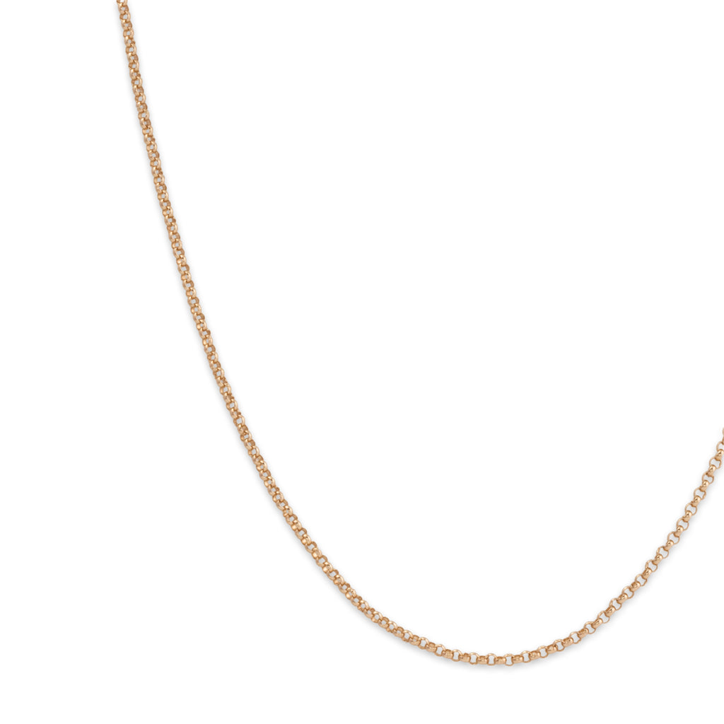 Estate 14K Yellow Gold 1.5MM Rolo Link Chain Necklace 18"