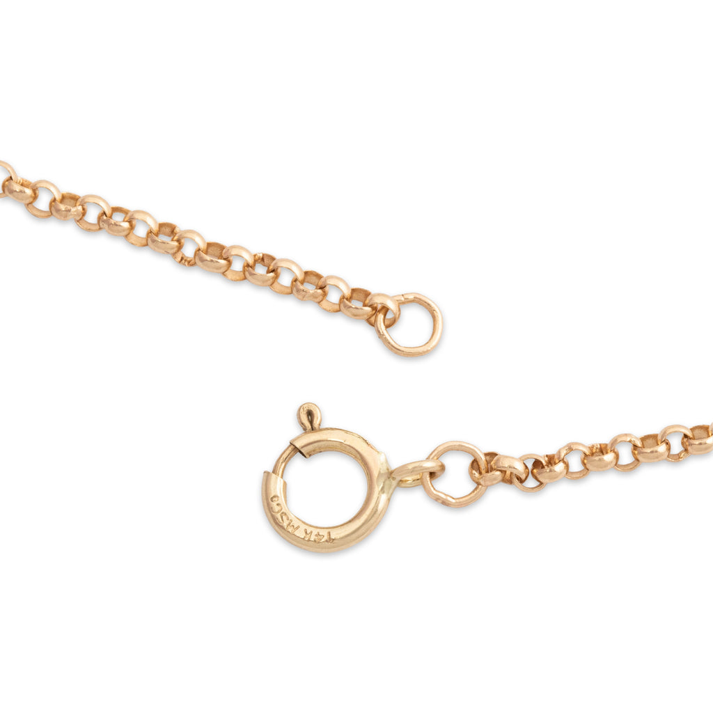Estate 14K Yellow Gold 1.5MM Rolo Link Chain Necklace 18"