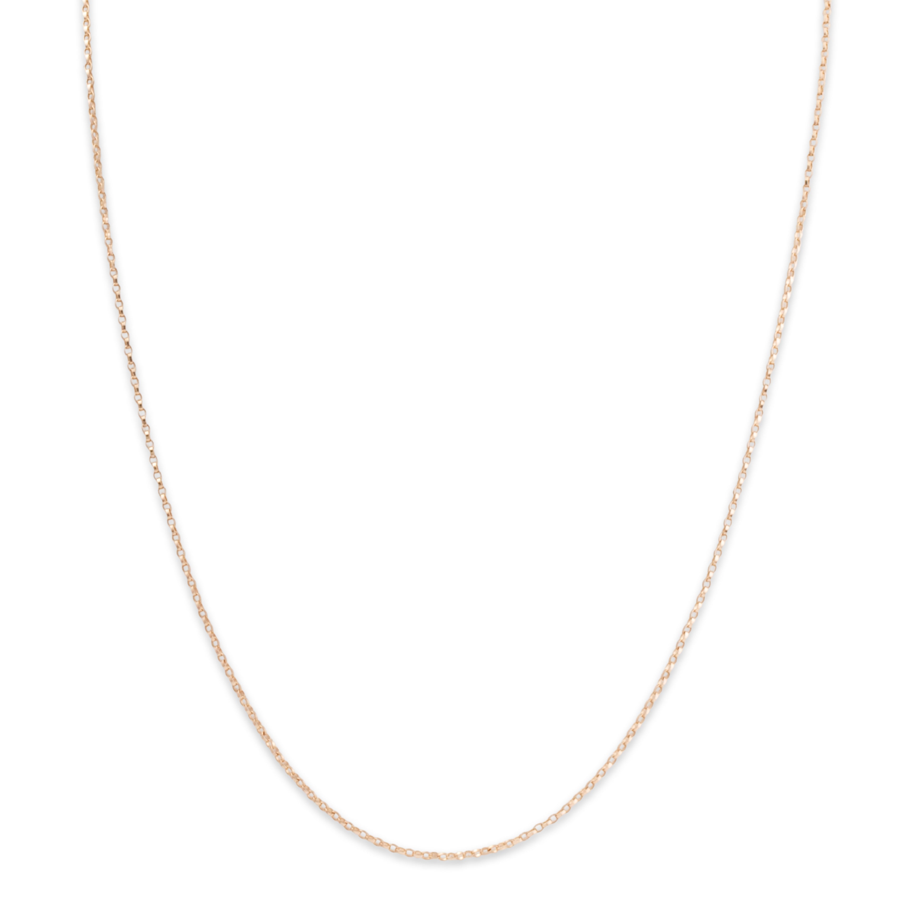 Estate 14k Yellow Gold 1.1mm Rolo Link Chain Necklace 16"
