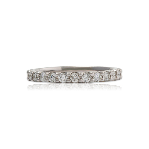 Estate 14k White Gold 1.1cttw Diamond Eternity Band Ring 9