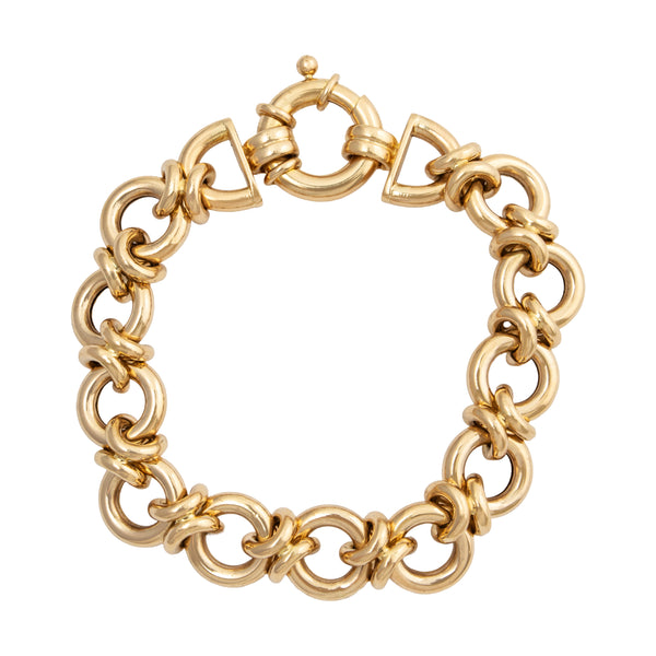 Vintage Italian 14k Yellow Gold Chunky Link Bracelet 6.25